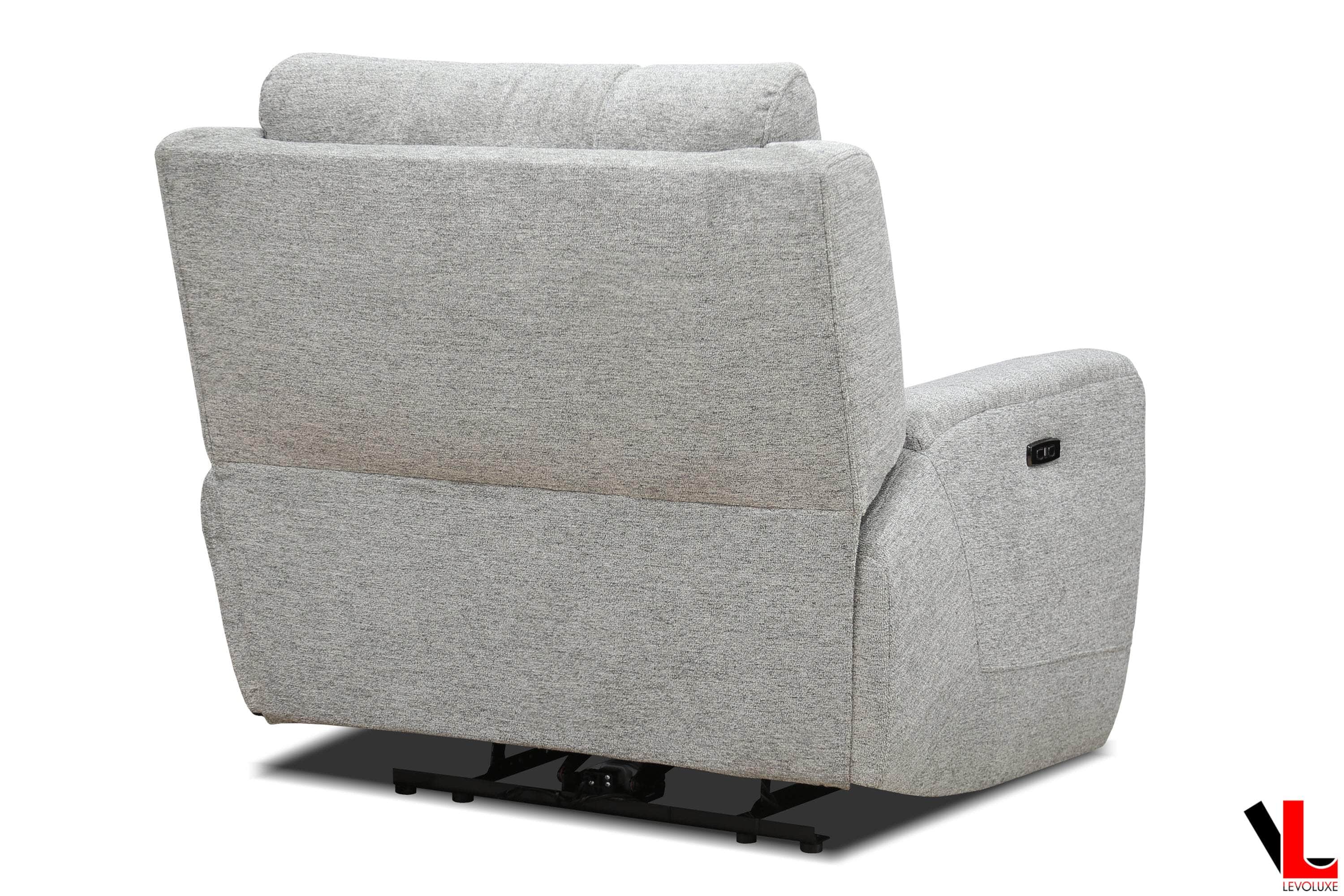 3-Piece Power Reclining Living Room Set - Tweed Ash Fabric Sofa, Loveseat & Chair with Adjustable Headrests | Perfect for Home Theater, Family Rooms & Relaxation Spaces