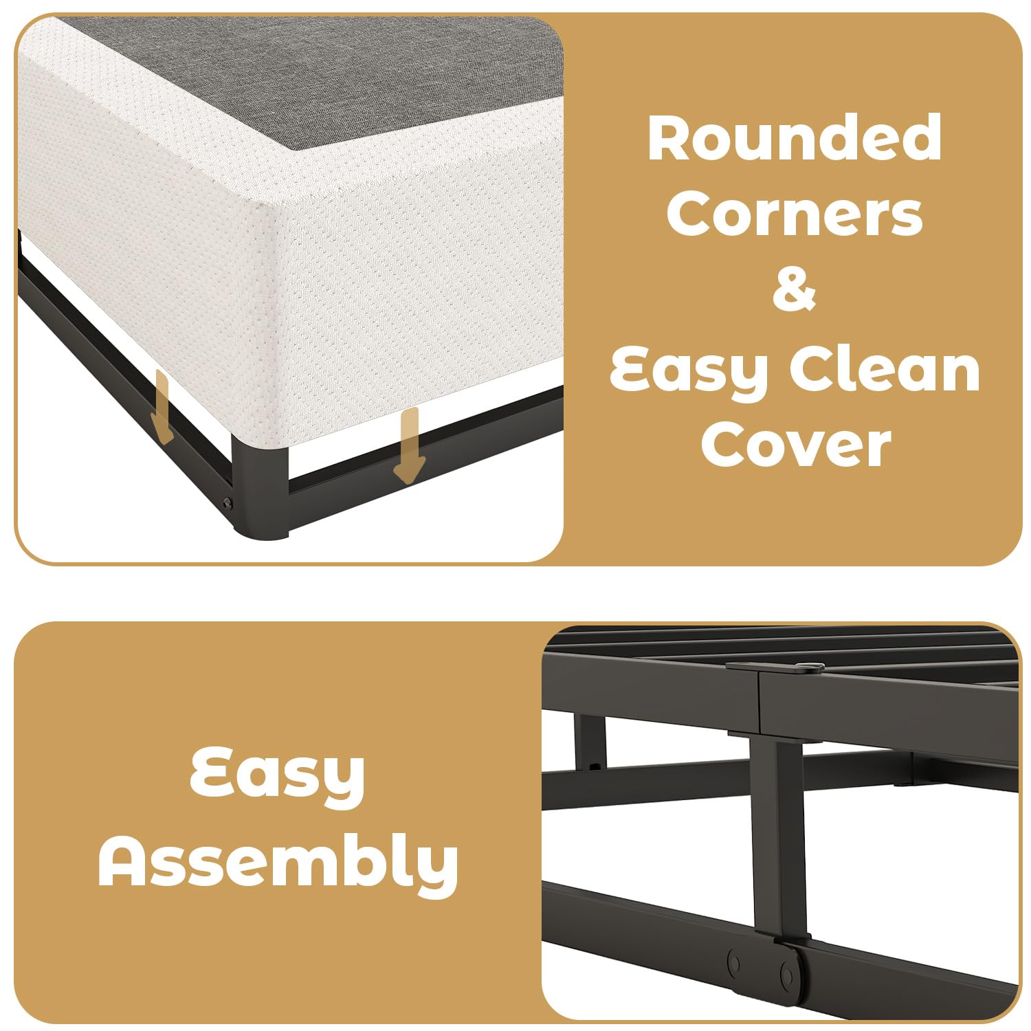 9 Inch Queen Box Spring - Sturdy Metal Frame Mattress Foundation for Queen Bed | Quiet & Easy Assembly | Perfect for Bedroom, Guest Room & Dormitory