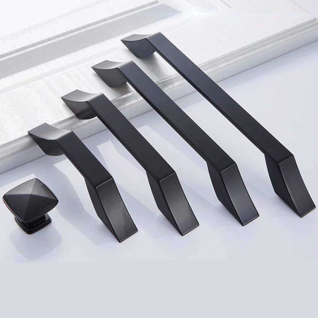 6-Pack Black Single Hole Cabinet Handles - Durable Drawer Pulls & Cupboard Knobs for Kitchen, Bathroom & Furniture (6 Pcs) - Perfect for Dressers, Wardrobes & Storage Cabinets