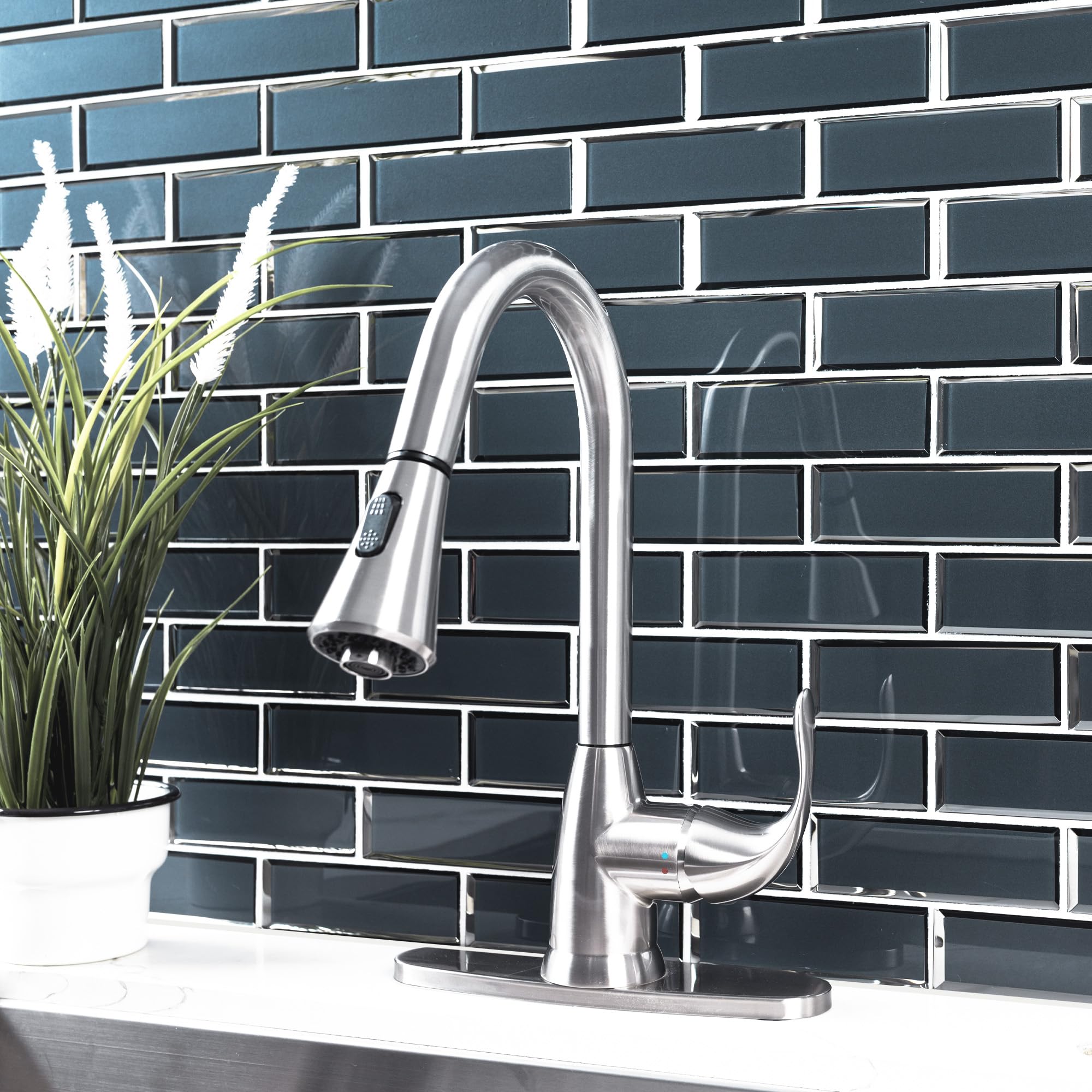 MSI Vague Blue 11.73x11.73 Inch Glass Subway Tile - Kitchen Backsplash, Bathroom & Shower Wall Mosaic Tile with Mesh Mount | Perfect for Modern Home Renovation, Spa-Like Bathroom Design and Stylish Kitchen Upgrade