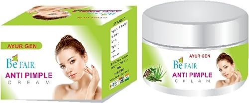 AYUR GEN Be Fair Anti Pimple & Acne Cream - Oil Control & pH Balancing Face Treatment (100g) | For Clear Skin & Blemish Prevention | Perfect for Daily Skincare Routine