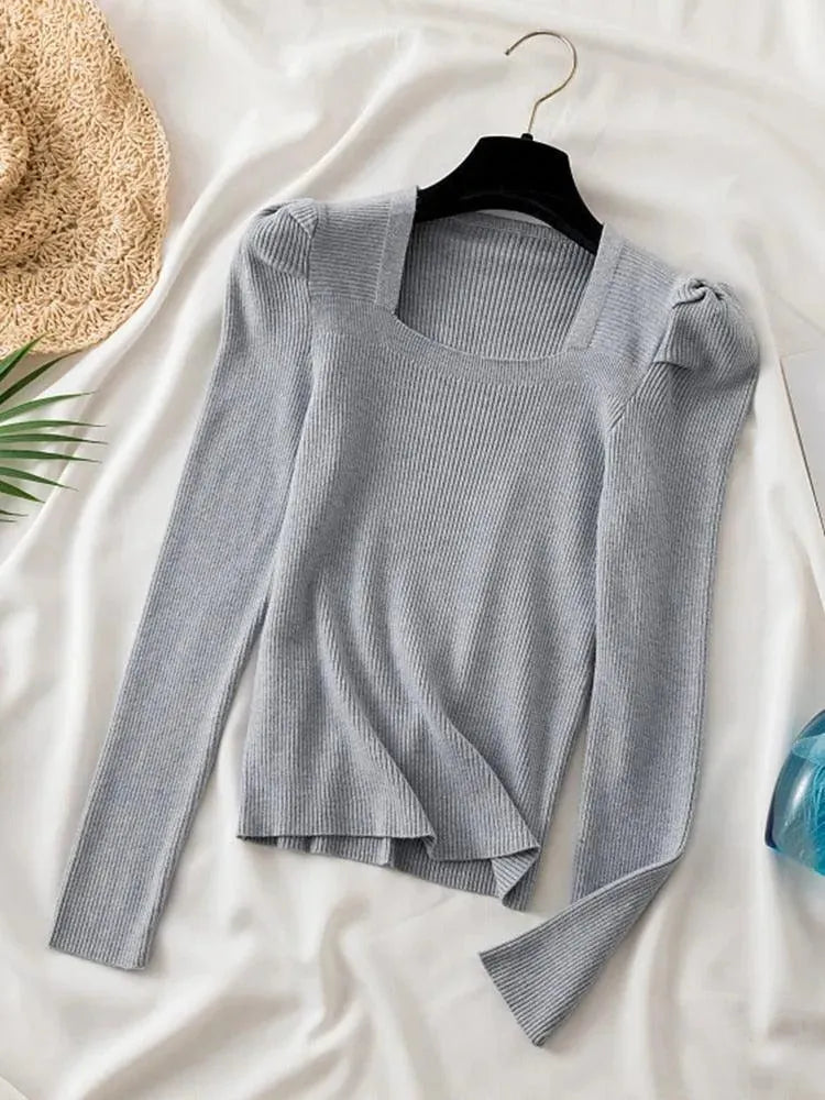 Square Neck Women's Knit Sweaters - Cozy & Stylish Pullovers for Fall & Winter Fashion | Perfect for Office, Casual Outings & Layering