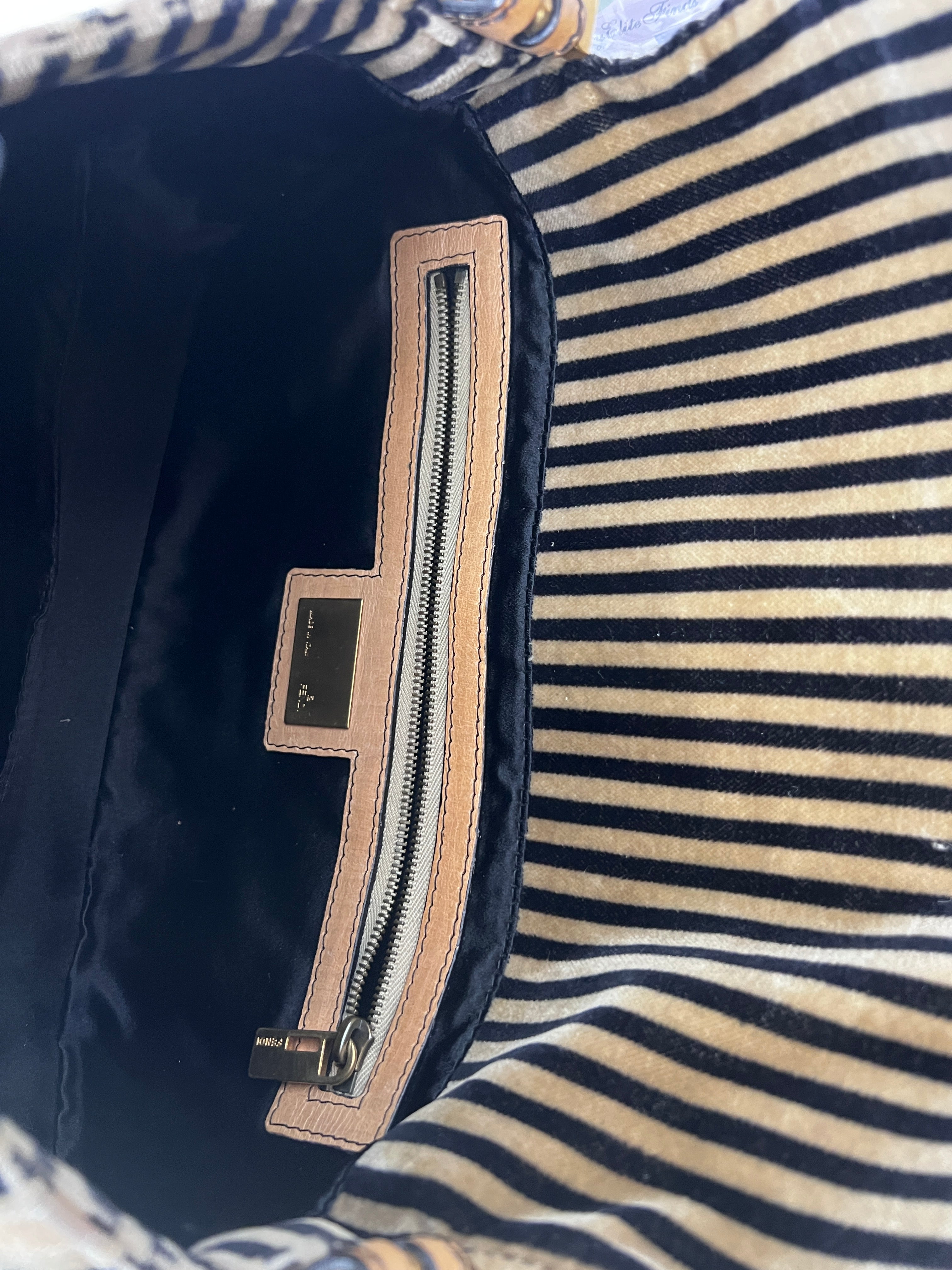 Fendi Velvet 3D Flowers Strip Baguette Bag - Luxury Designer Crossbody Purse for Women, Perfect for Parties, Weddings & Evening Events
