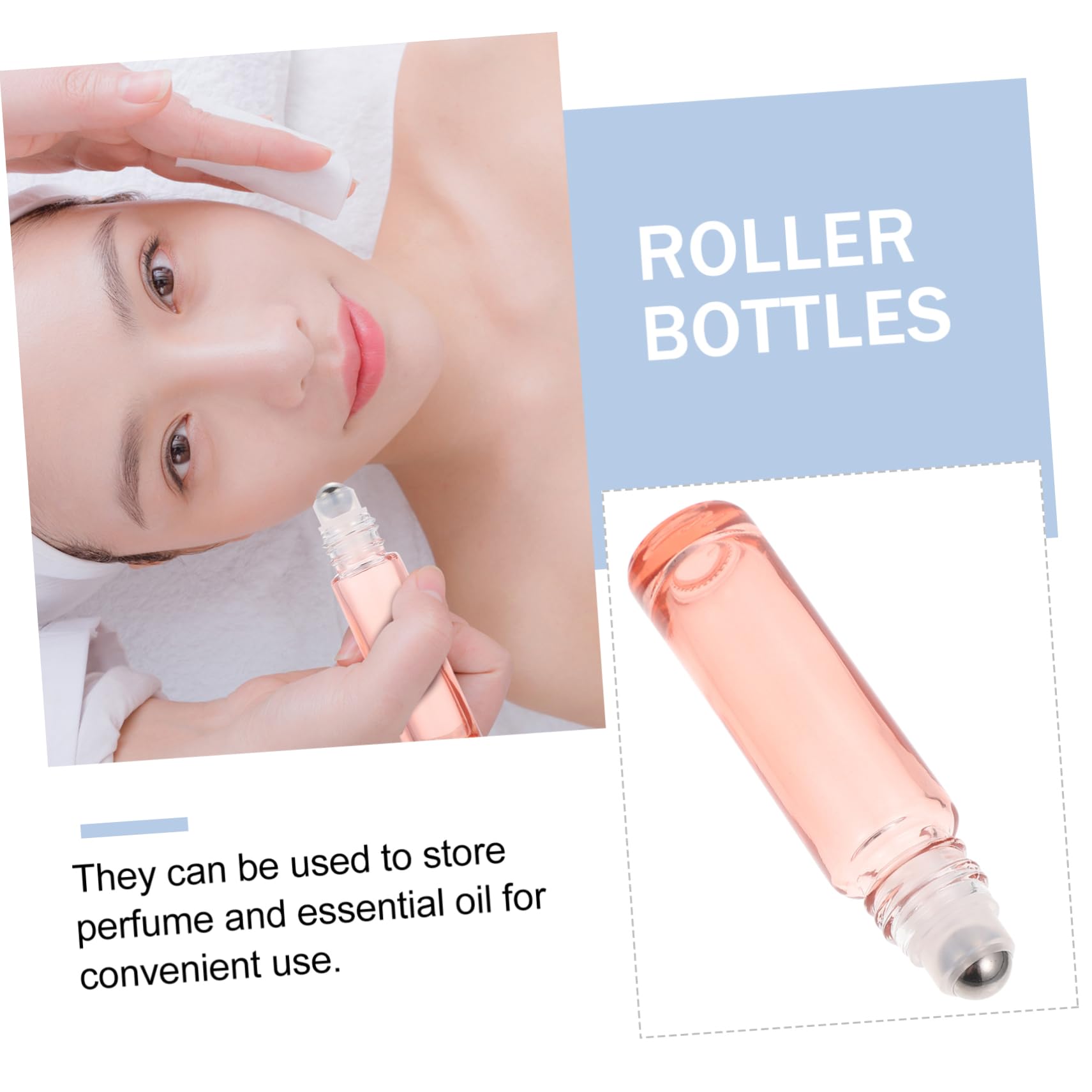 60pcs 10ml Essential Oil Bottles - Glass Roller Bottles with Waterproof Lids for Aromatherapy, DIY Skincare & Travel | MAGICLULU Cosmetic Containers & Diffuser Bottles