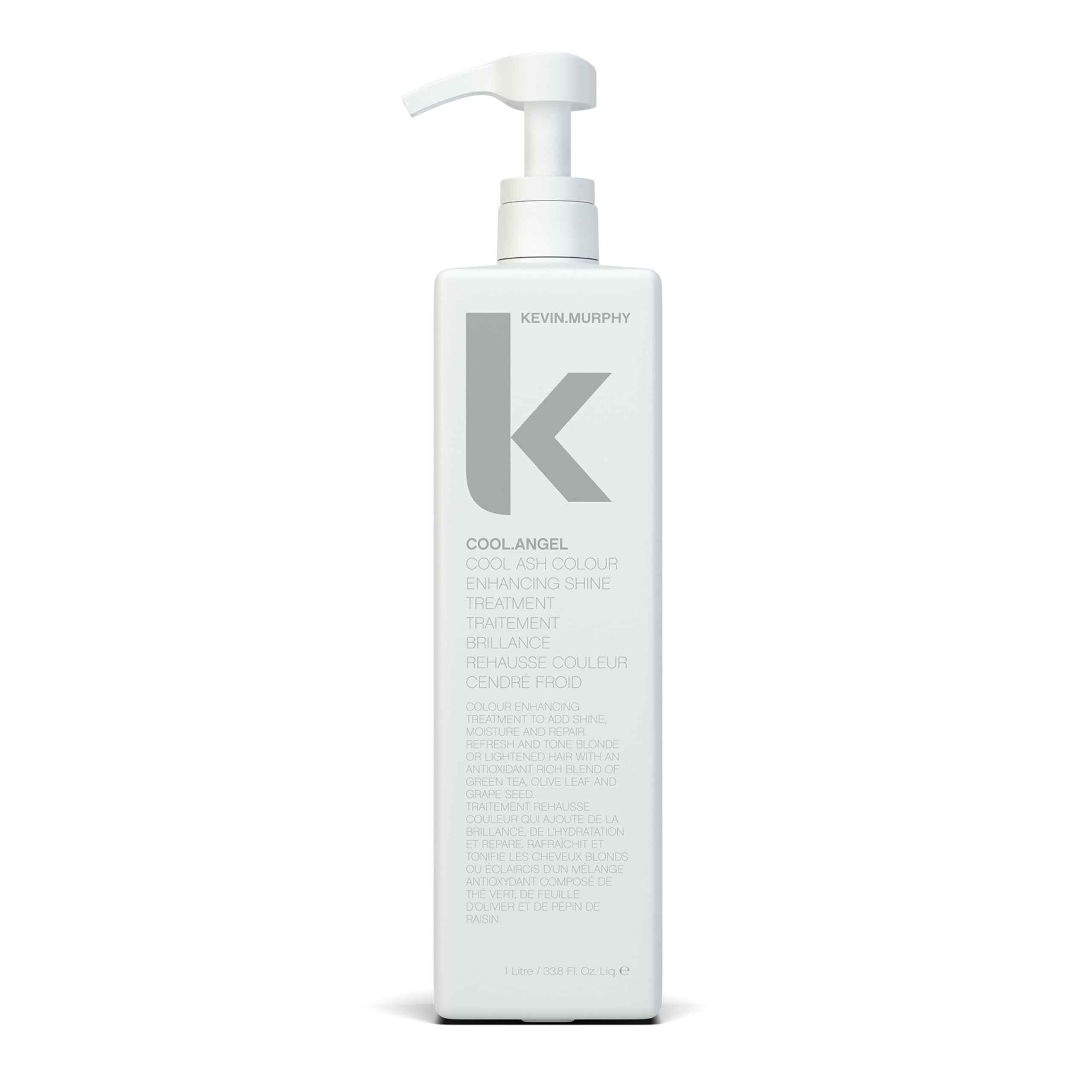KEVIN.MURPHY COOL.ANGEL Ash Tone Enhancing Shine Treatment & Thickening Spray for Blonde, Brown & Gray Hair - Paraben-Free Hair Care (1000ml/33.8oz) - Perfect for Color-Treated Hair & Salon Styling
