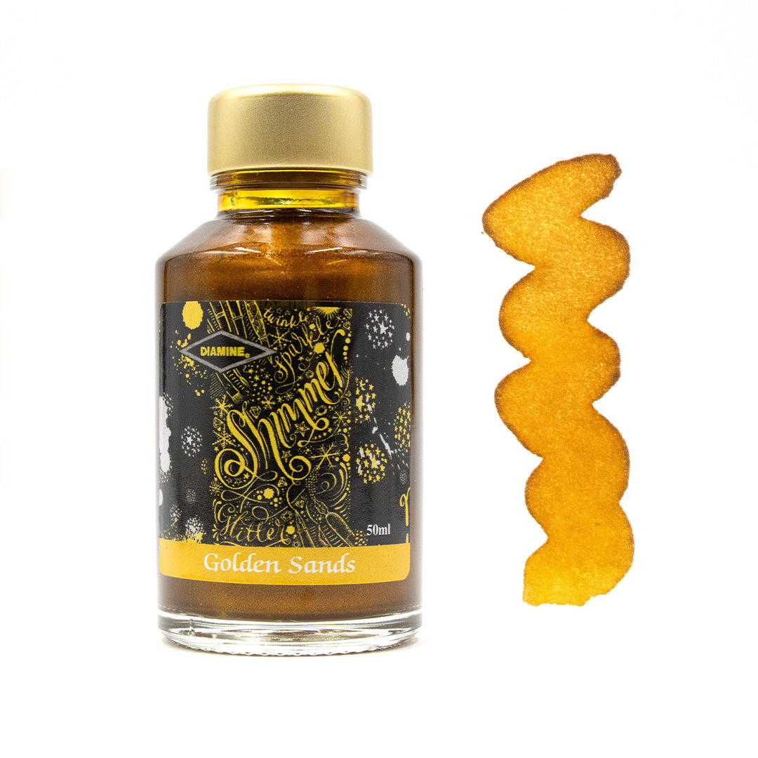 Diamine Shimmering Ink 50ml - Metallic Calligraphy & Fountain Pen Ink for Artistic Writing, Journaling, and Creative Projects