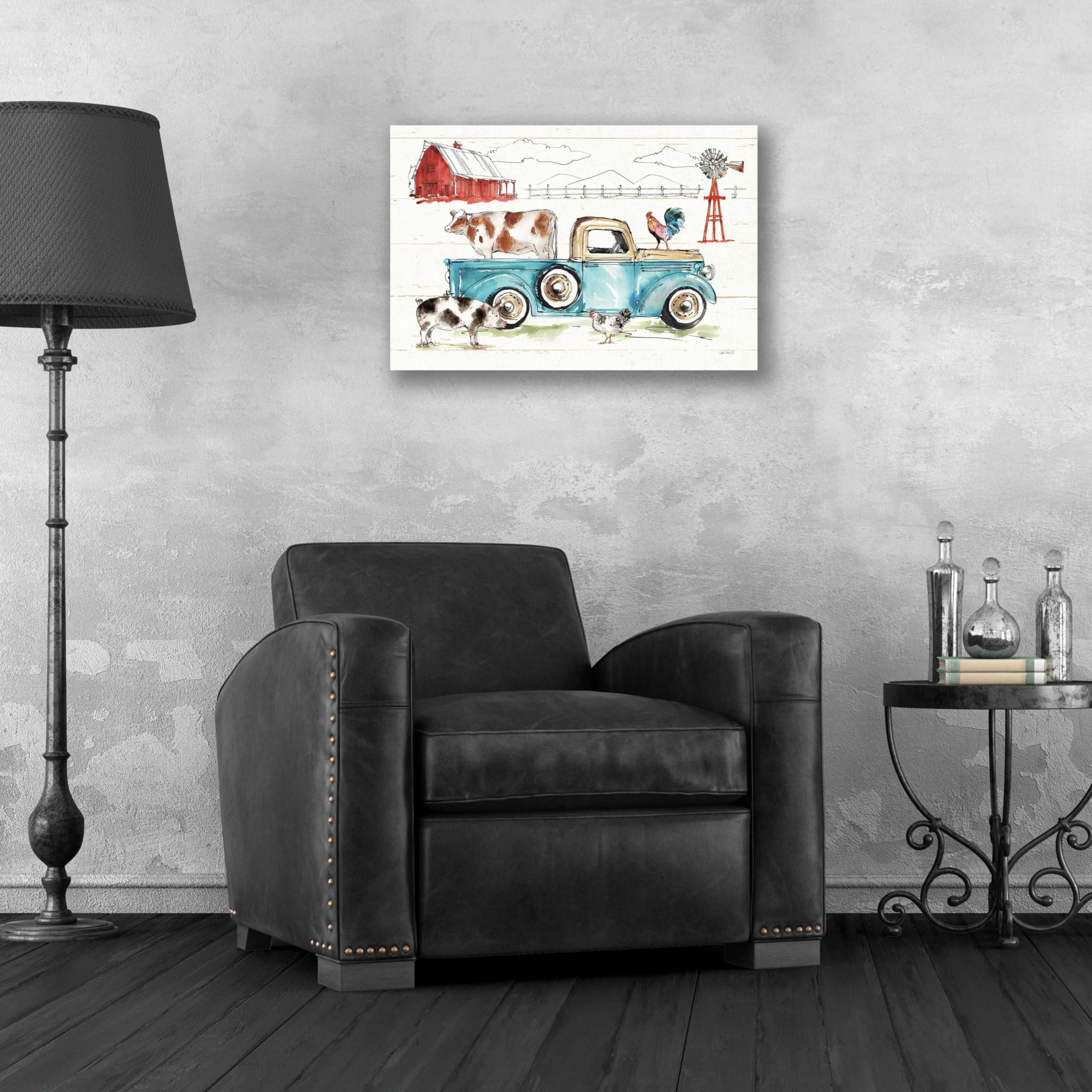 Epic Art 'Down on the Farm I' by Ann Tavoletti - 24x16 Inch Acrylic Glass Wall Art Painting - Modern Farmhouse Decor for Living Room, Bedroom & Office