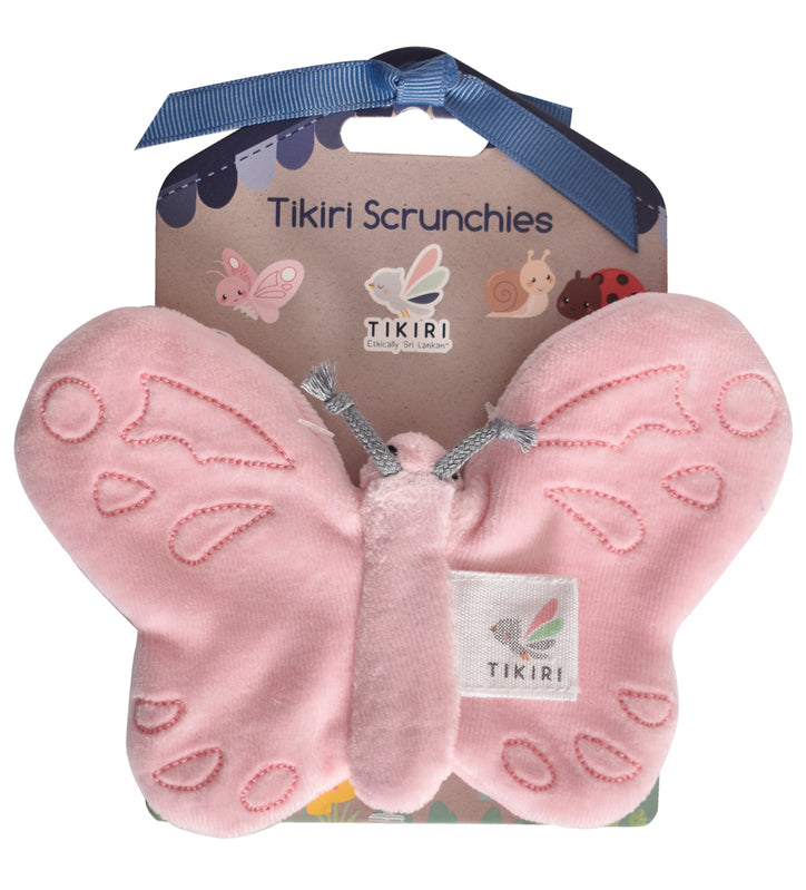 Tikiri Crinkle Scrunch Sensory Toy - Butterfly Design for Babies & Toddlers - Perfect for Autism, ADHD, and Stress Relief - Great for Playtime, Travel, and Learning Development