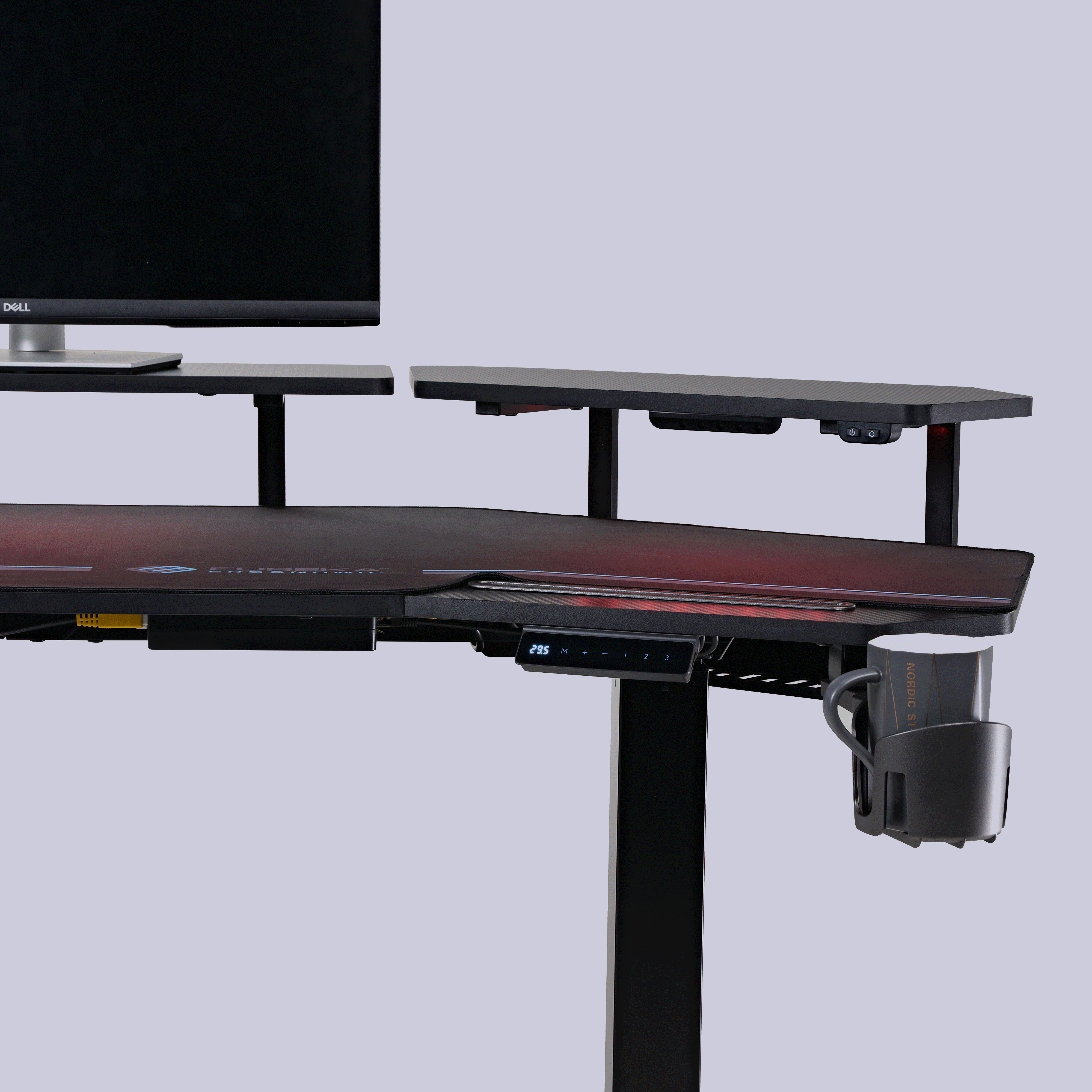 Aero Pro Wing Shaped Adjustable Standing Desk - 63x23 Inches Ergonomic Home Office Workstation for Productivity & Back Pain Relief