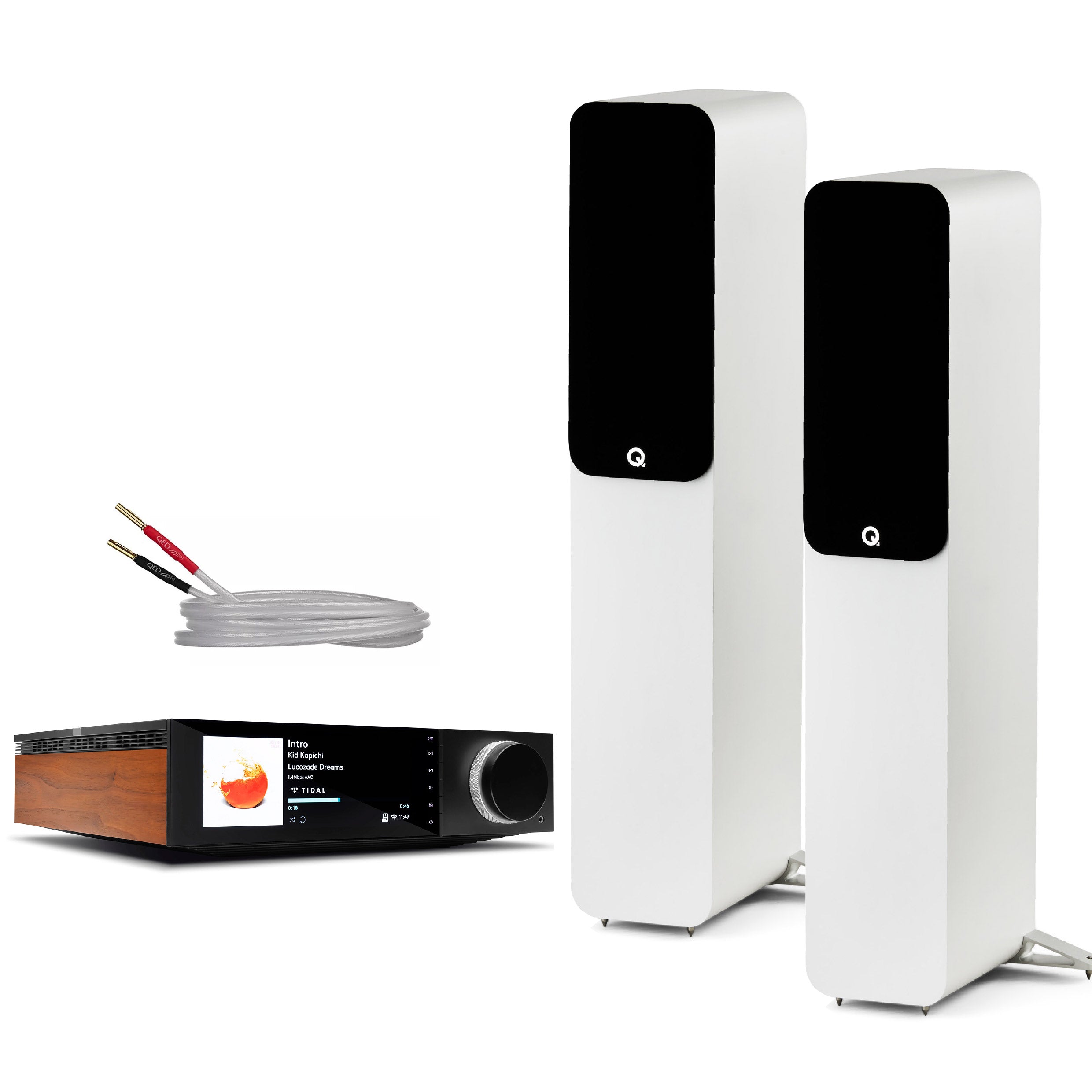 Q Acoustics 5040 Bookshelf Speakers with Amplifier Bundle - Premium HiFi Audio System for Home Theater & Music Listening