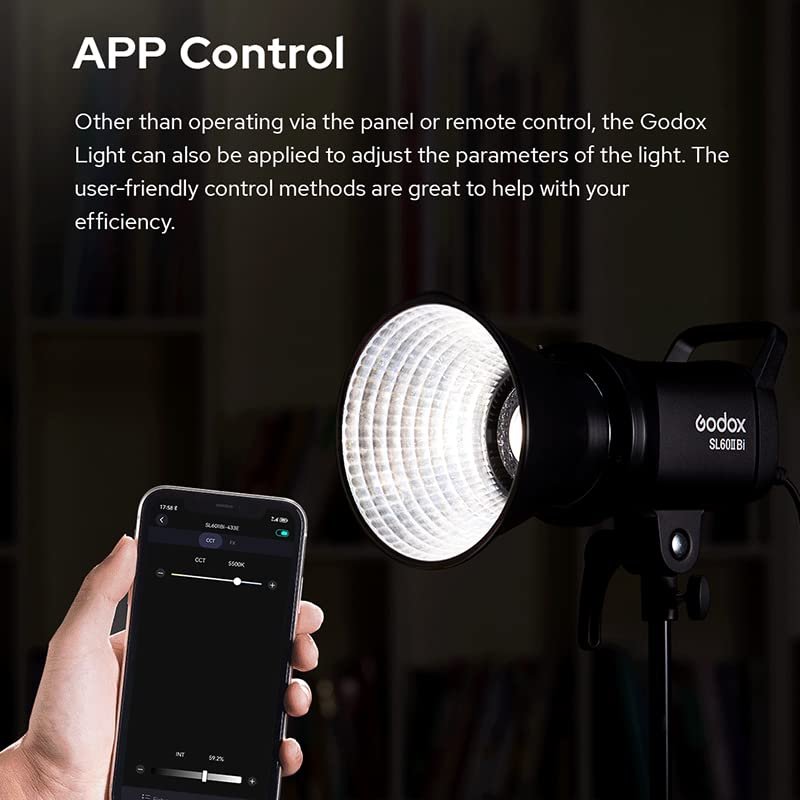 Godox SL-60W Upgraded Version SL60IID 70W LED Video Light with 8 FX Effects, APP Control & Bowens Mount - Portable Continuous Lighting for YouTube Videos, Live Streaming, Photography, and Studio Shooting