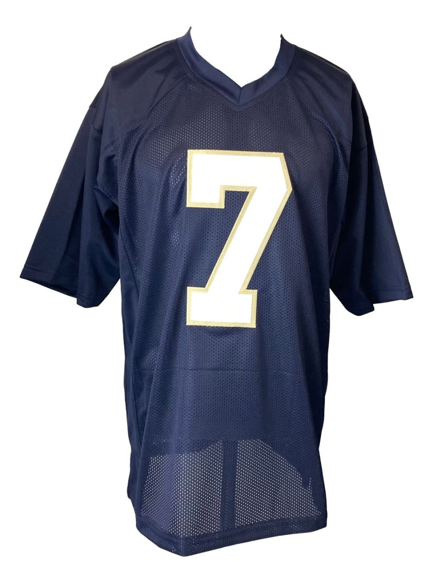 Authentic John Huarte Notre Dame Signed Navy Blue Football Jersey with JSA Hologram - HT 64 - Perfect for Sports Memorabilia Collectors and Notre Dame Fans Display