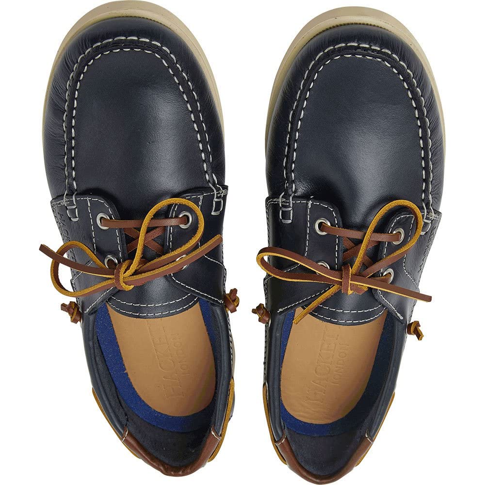 Hackett London Men's Classic Boat Shoes - Comfortable Leather Deck Shoes for Sailing, Casual Wear & Outdoor Activities