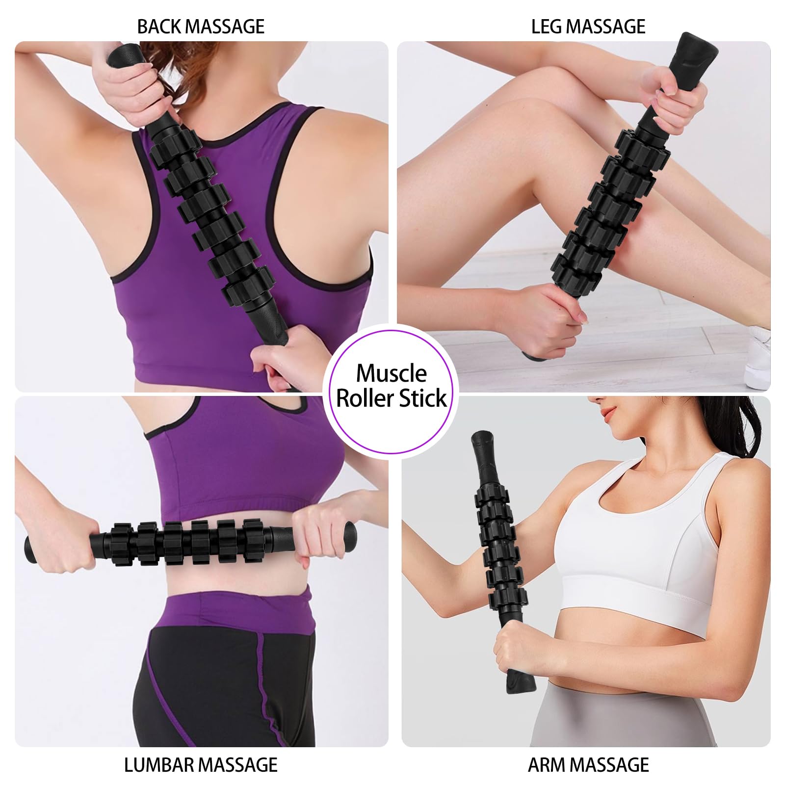 5-in-1 Foam Roller Set for Deep Tissue Massage - Trigger Point Roller, Massage Stick, Therapy Ball & Resistance Band - Perfect for Yoga, Pilates, Workout Recovery & Full Body Muscle Relief - Home Gym & Sports Recovery Essential
