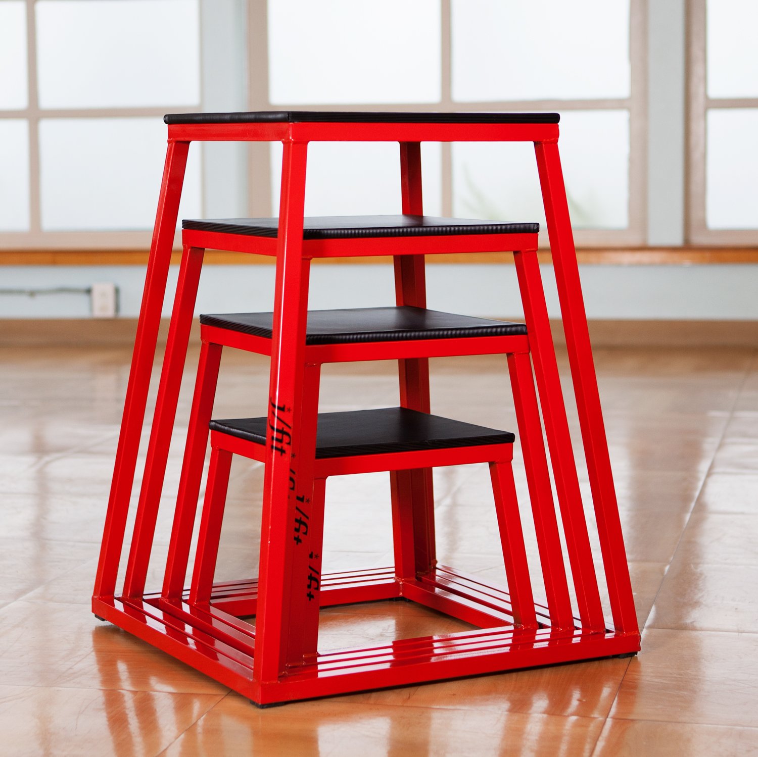 JFIT Plyometric Box Set - No Assembly Required Jump Box for Strength & Agility Training - Adjustable Height Fitness Equipment for CrossFit, Home Gym & Workout - Made in Taiwan