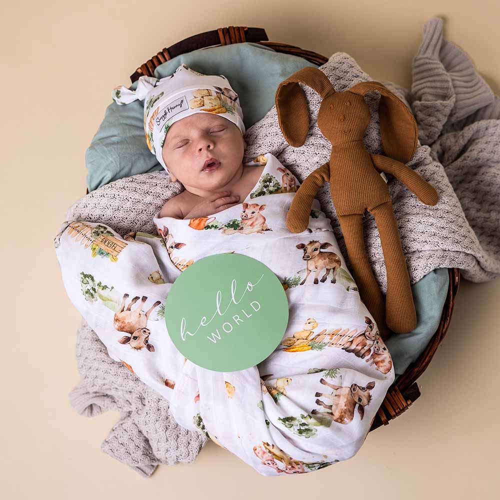 Snuggle Hunny Reversible Milestone Baby Photo Cards - Farm & Mint Design for Newborn, 1st Birthday, Monthly Growth Tracking - Perfect for Baby Shower Gifts & Nursery Decor