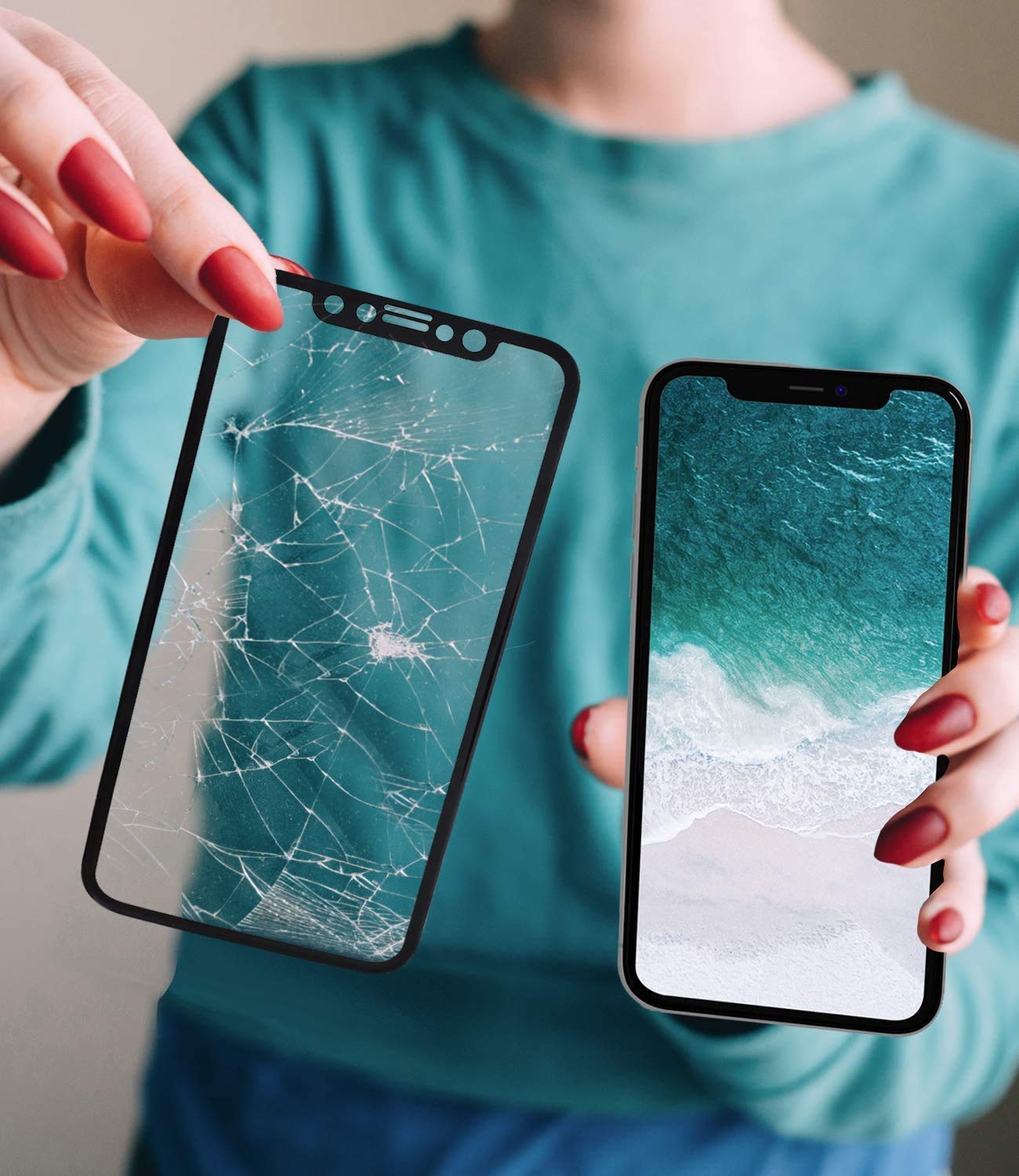 Aduro Tempered Glass Screen Protector for Apple iPhone 11 Pro/iPhone X/XS - 3 Pack Shatterproof Film with HD Clarity & Easy Installation - Perfect for Everyday Protection at Work, Home & Travel