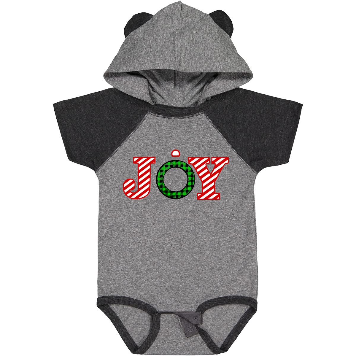 Inktastic Joy Christmas Ornament with Candy Cane Stripes Baby Bodysuit - Festive Holiday Outfit for Infants & Toddlers - Perfect for Christmas Photos, Family Gatherings & Holiday Celebrations