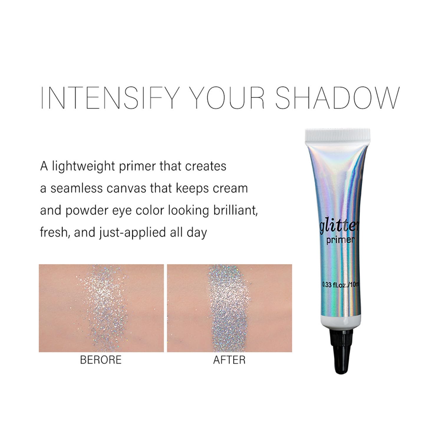 MAEPEOR Waterproof & Smudgeproof Cosmetic Glitter Glue Primer - Long Lasting Makeup Base for Eyes, Face, Lips & Body - Perfect for Glitter, Rhinestones & Body Jewels - Ideal for Parties, Halloween & Festival Makeup