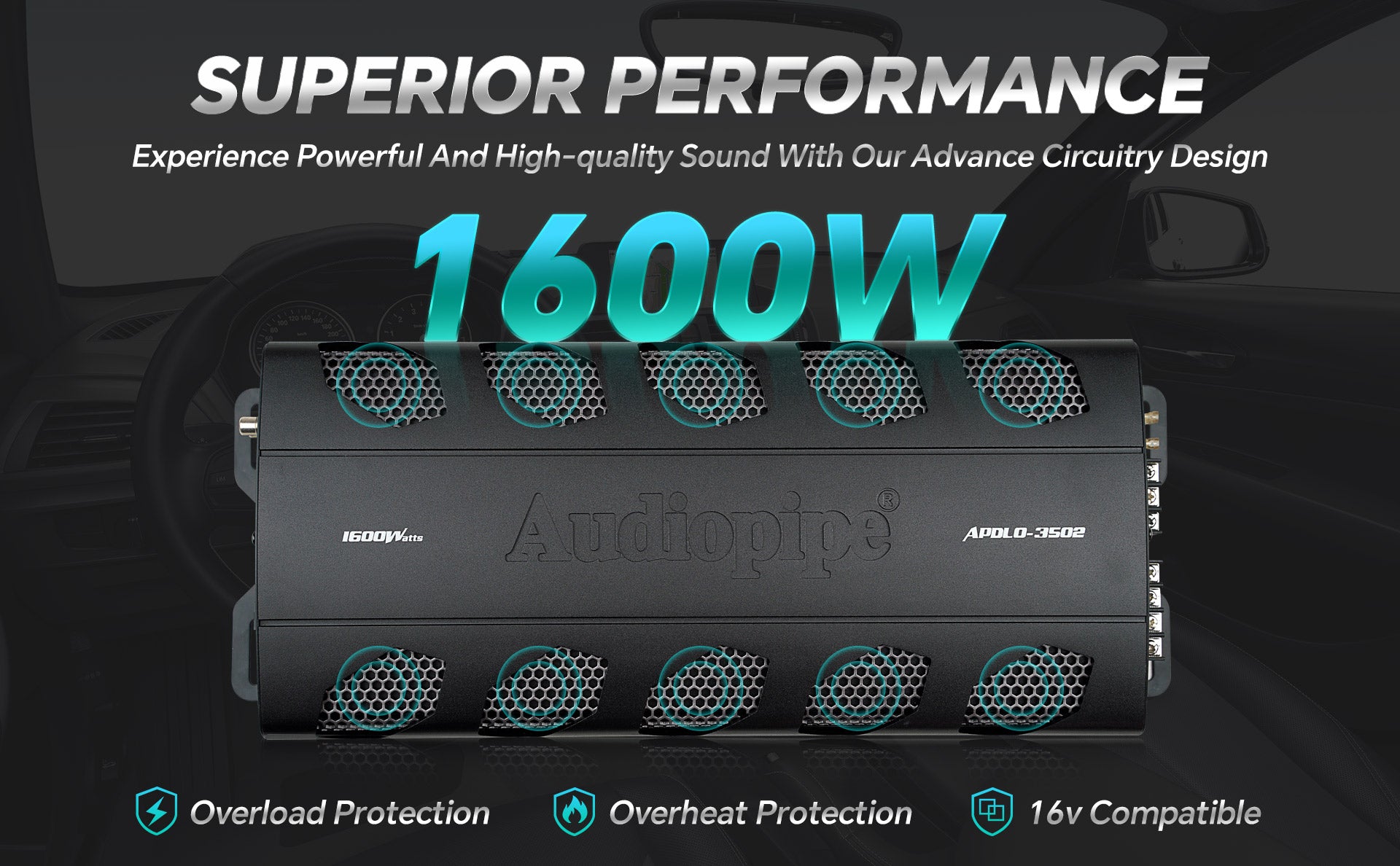 2 Channel Class A/B Mosfet Power Amplifier (APDLO 3502) - High-Performance Audio Amp for Home Theater, Car Audio & Live Sound Systems
