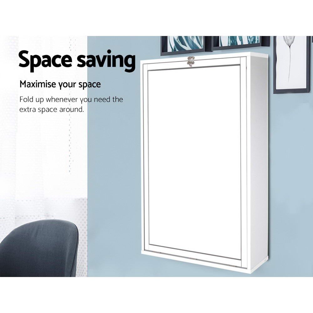 Foldable Desk with Bookshelf - White | Space-Saving Study & Workstation for Small Rooms, Dorm, Home Office | Compact & Stylish Design