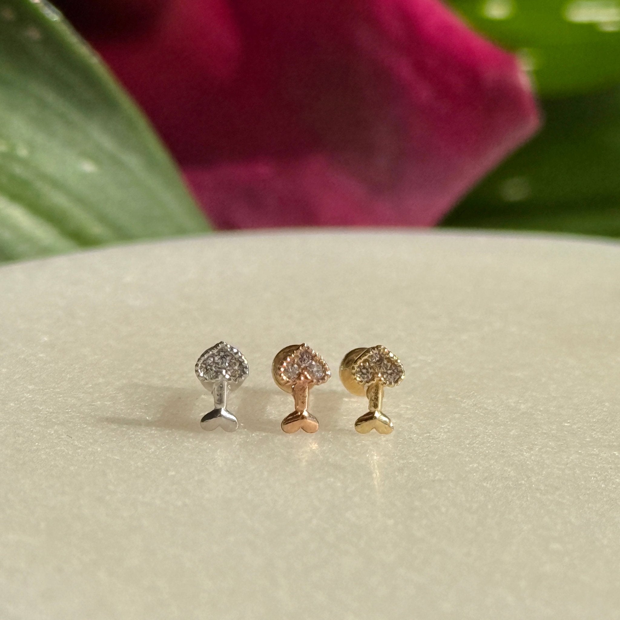14K White Gold Diamond Heart Cupid's Arrow Stud Earrings - Perfect for Valentine's Day Gifts, Anniversary Presents & Romantic Occasions