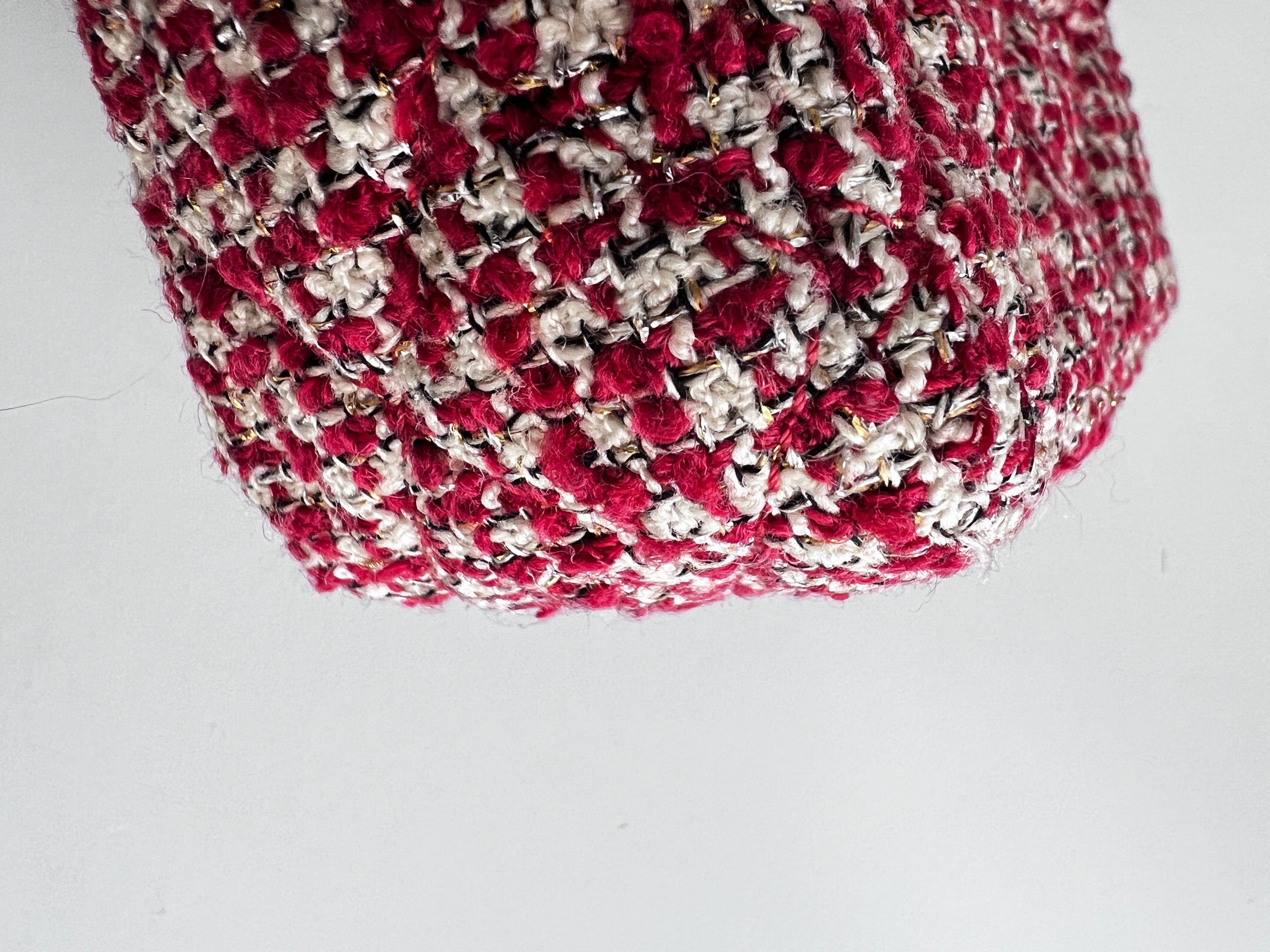 Chanel Red Velvet Chain Double Flap Tweed Bag - Luxury Designer Handbag for Women, Perfect for Parties, Weddings & Special Occasions