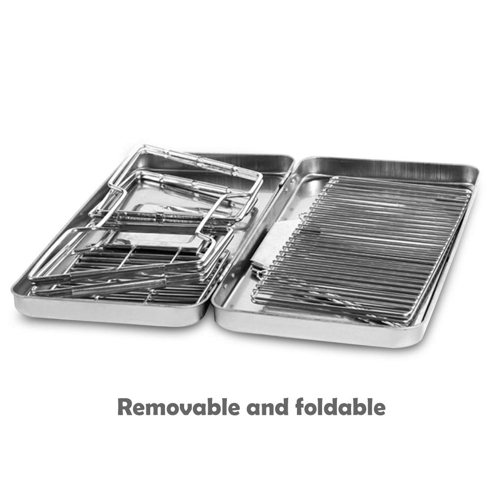 Portable Stainless Steel Foldable BBQ Charcoal Grill - Lightweight Camping Grill for Outdoor Barbecue, Picnics, Tailgating & Backyard Parties - Perfect for Camping, Beach Trips and RV Adventures