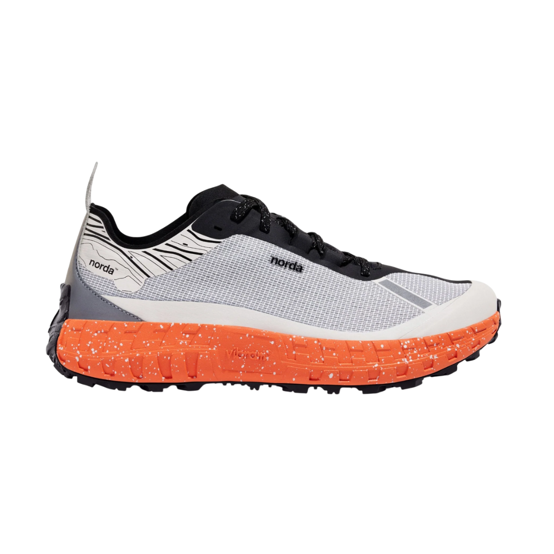 Norda Women's 001 G+ Spikes Trail Running Shoes - Lightweight Hiking & Outdoor Adventure Footwear for Women (Grey/Orange) - Perfect for Mountain Trails, Jogging & Fitness Training