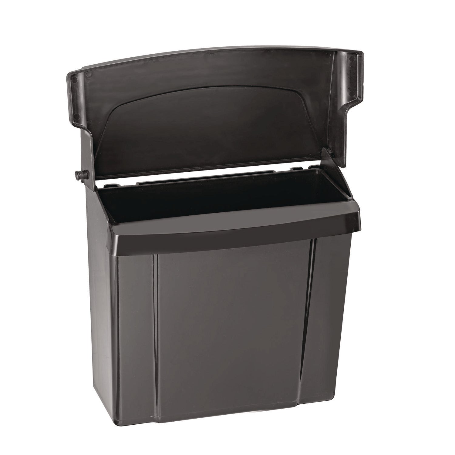 Alpine Industries Durable Plastic Surface Mount Sanitary Napkin Disposal Bin - Black Bathroom Waste Container for Women's Restrooms, Schools & Public Spaces