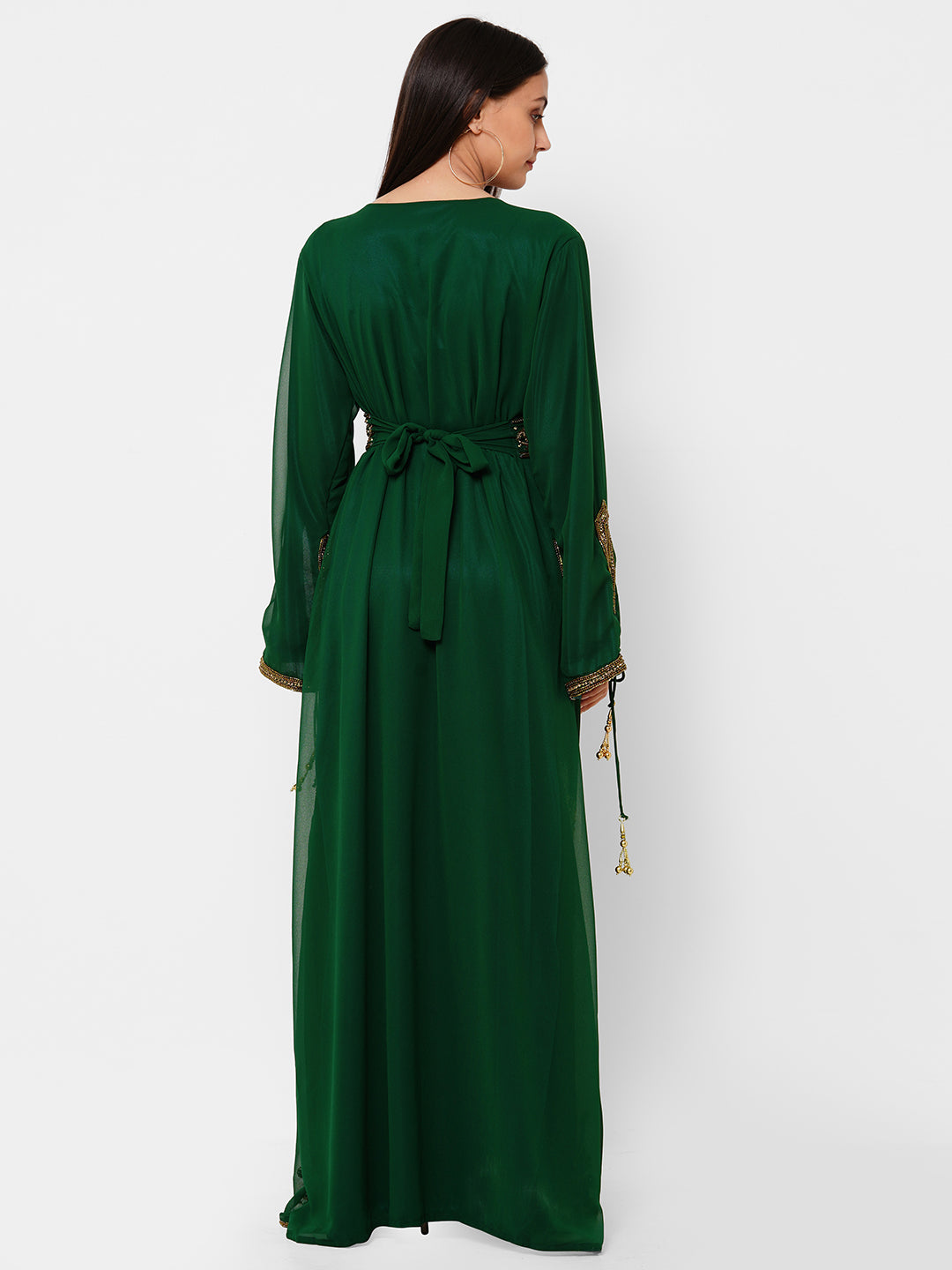 Exquisite Embroidered Arabian Kaftan - Designer Jalabiya Dress for Women | Elegant Islamic Modest Wear for Weddings, Parties & Special Occasions