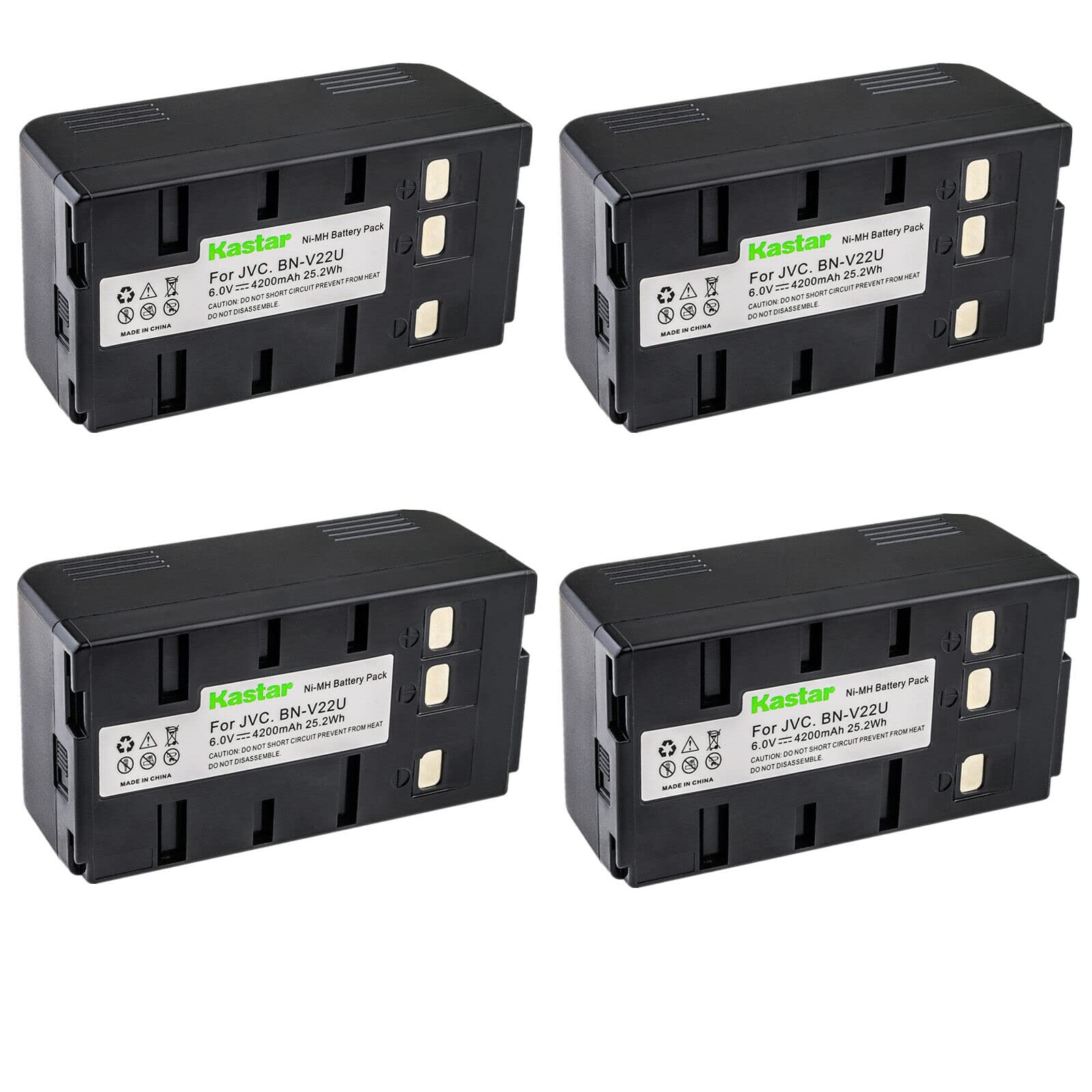 Kastar 4-Pack Replacement Battery for JVC Camcorder Models GR-AX55 GR-AX570 GR-AX60 GR-AX606U GR-AX610U GR-AX640U GR-AX650U GR-AX655 GR-AX7U GR-AX70 GR-AX700U GR-AX710U GR-AX720U XM-D1BK - Compatible with JVC Video Camera Power Supply for Travel & Home Recording