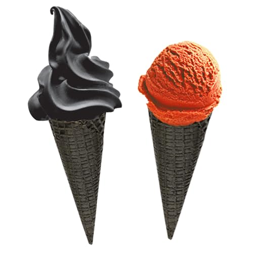 AussieBlends Bulk Waffle Ice Cream Cones - 312 Count Dark Chocolate Flavor (Black Cocoa, Regular Size) for Soft Serve, Gelato & Scooped Ice Cream | Perfect for Ice Cream Shops, Dessert Bars & Home Use