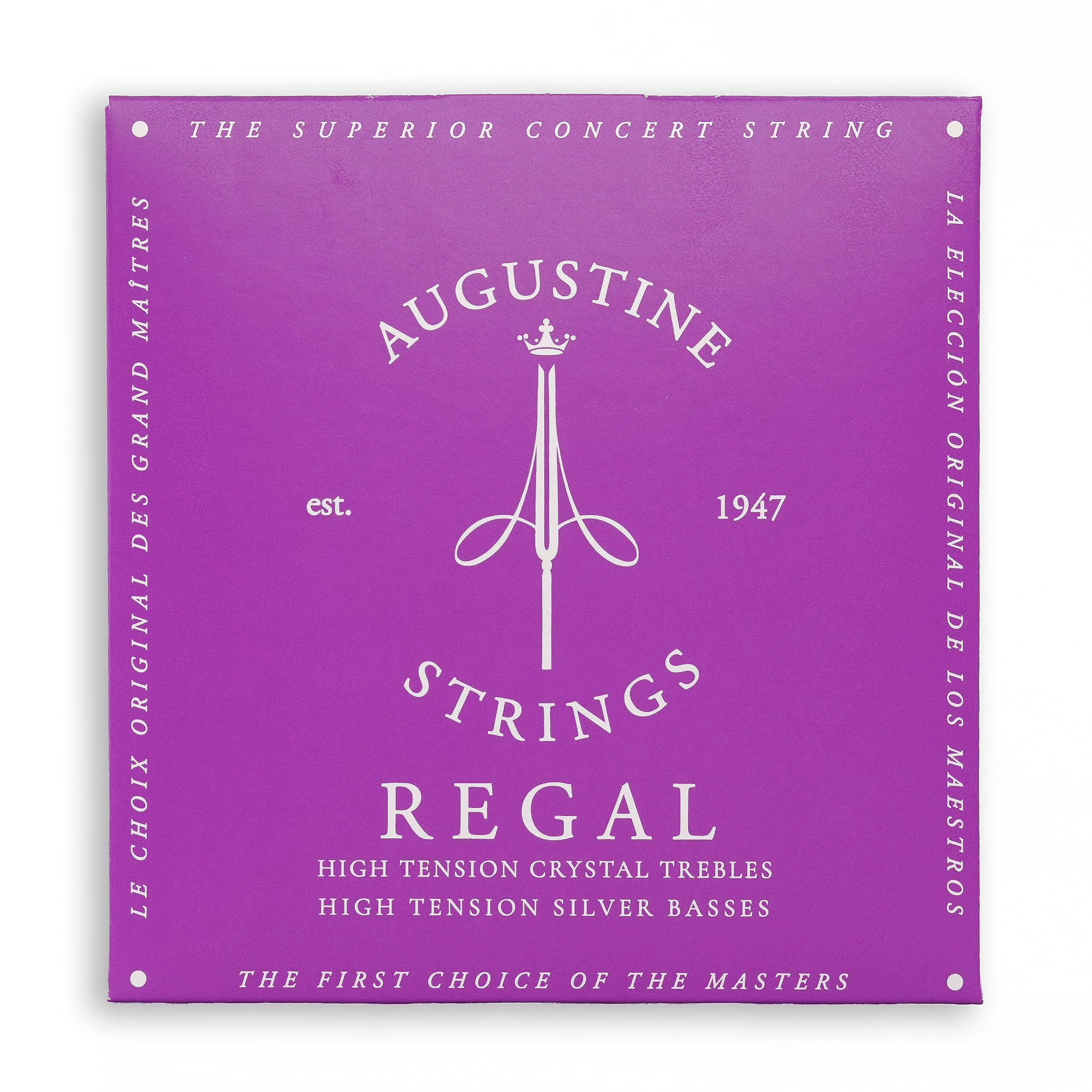 Augustine Regal High Tension Crystal Nylon Guitar Strings - Professional Classical Guitar Strings Set for Warm, Bright Tone | Perfect for Performances, Studio Recording & Practice