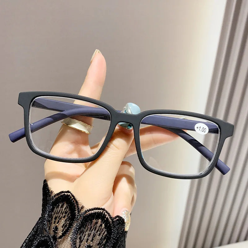 CCspace Unisex Full Rim Square Polycarbonate Reading Glasses +1.00 to +4.00 Strength - Lightweight & Durable for Reading, Computer Use & Office Work