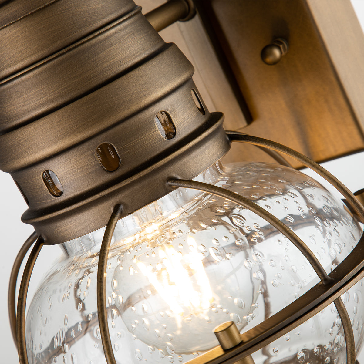Bridge Point Small/Medium/Large Wall Lantern - Weathered Zinc/Natural Brass Finish Outdoor Lighting - Perfect for Porch, Garden, Patio & Entryway Decor