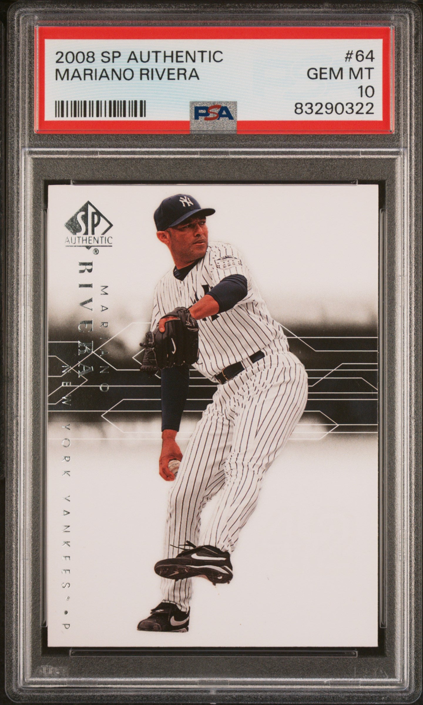 2008 SP Authentic Mariano Rivera #64 PSA 10 Gem Mint Baseball Card - Perfect for Collectors, Investors & Yankees Fans Display