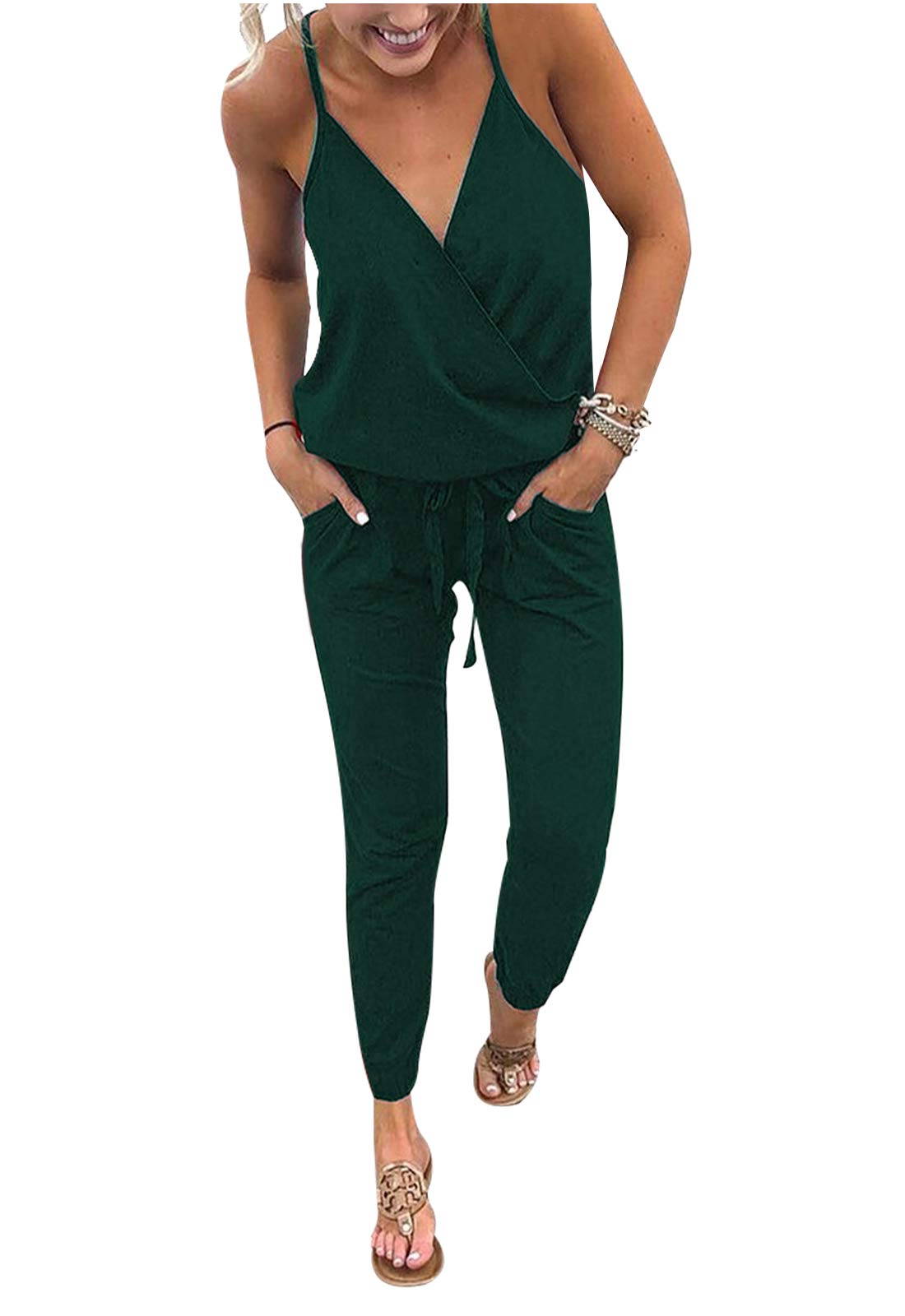 Adibosy Women's Sleeveless Romper Jumpsuit - Casual Summer Playsuit Overalls, Lounge One Piece Outfit for Women | Perfect for Beach, Vacation & Everyday Wear