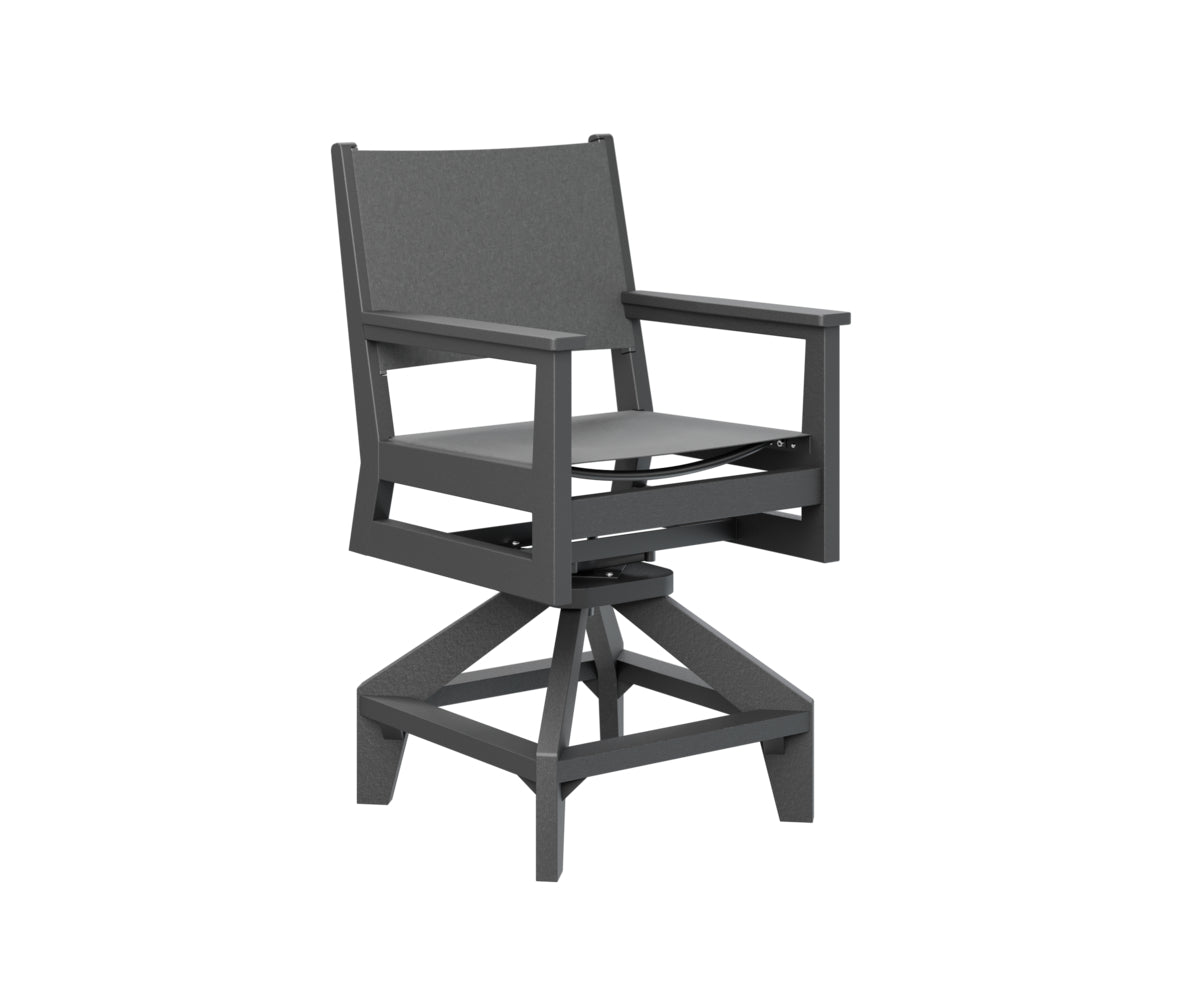 Berlin Gardens Mayhew Sling Swivel Counter Chair - Patio Bar Stool with 360° Rotation for Outdoor Dining & Kitchen Island Use