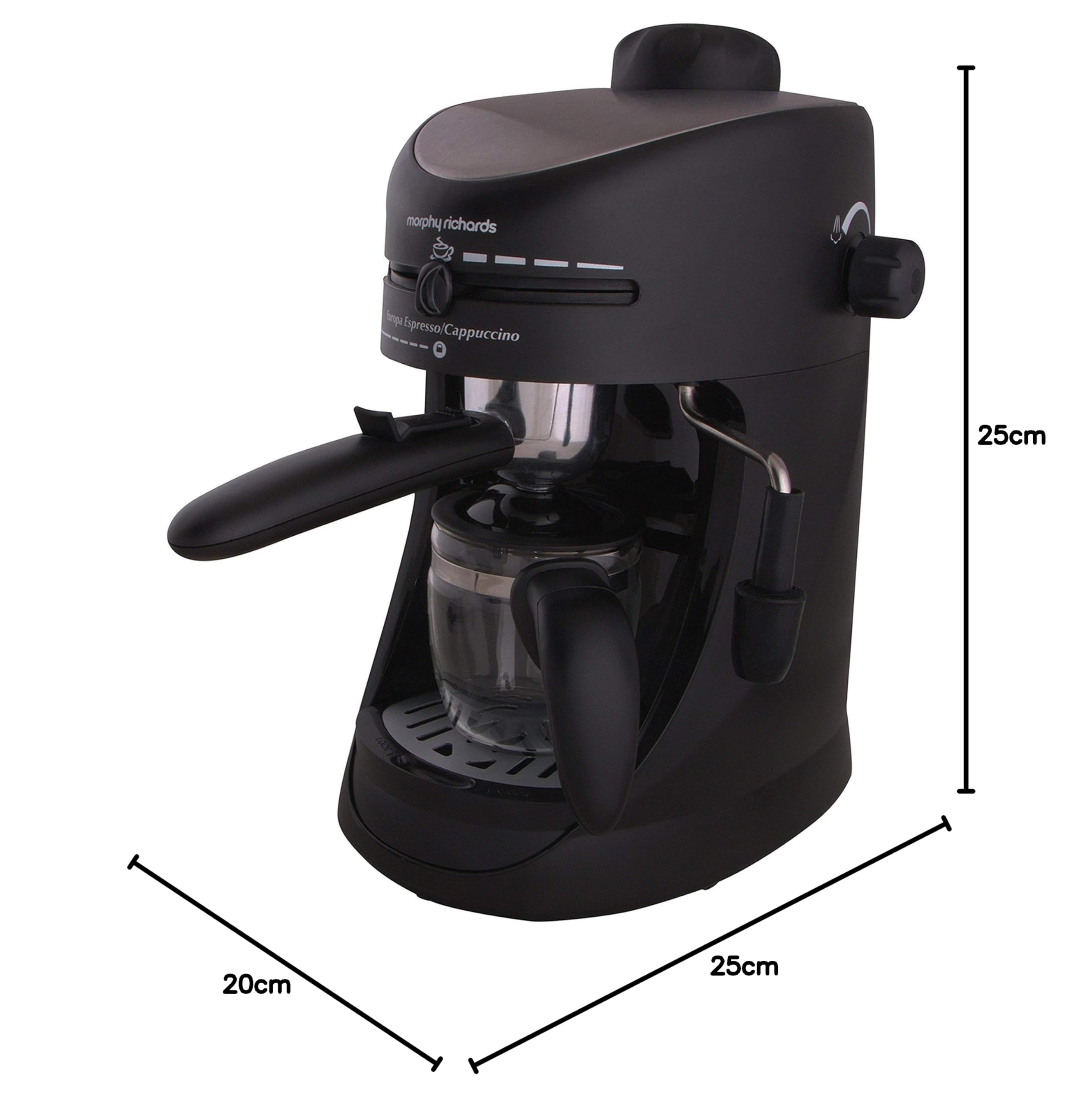 Refurbished Morphy Richards New Europa 800W Coffee Maker - Black | Fast Brewing for Home, Office & Restaurant Use