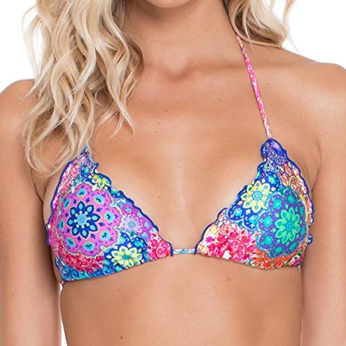 Luli Fama Women's Triangle Bikini Top - Sexy Swimwear for Beach, Pool & Vacation | Perfect for Summer, Surfing & Tanning