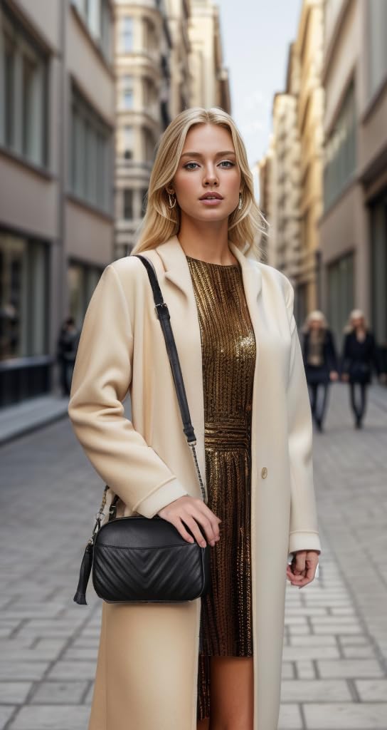 Lola Mae Quilted Crossbody Bag for Women - Stylish Shoulder Purse with Trendy Design - Perfect for Everyday Use, Travel & Shopping