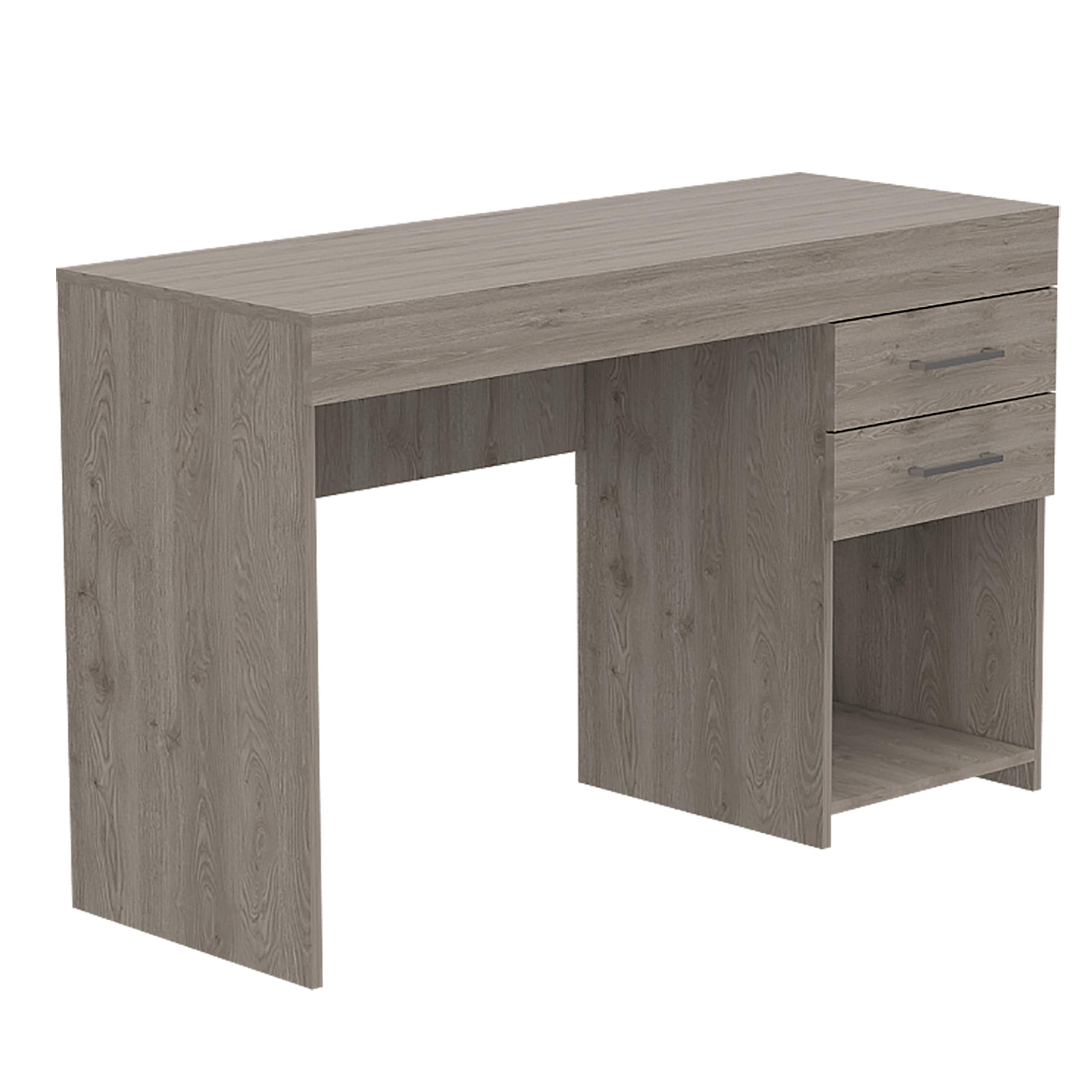 Modern Austin Writing Computer Desk with 2 Drawers & Storage Cabinet - Home Office Desk for Study, Work & Gaming