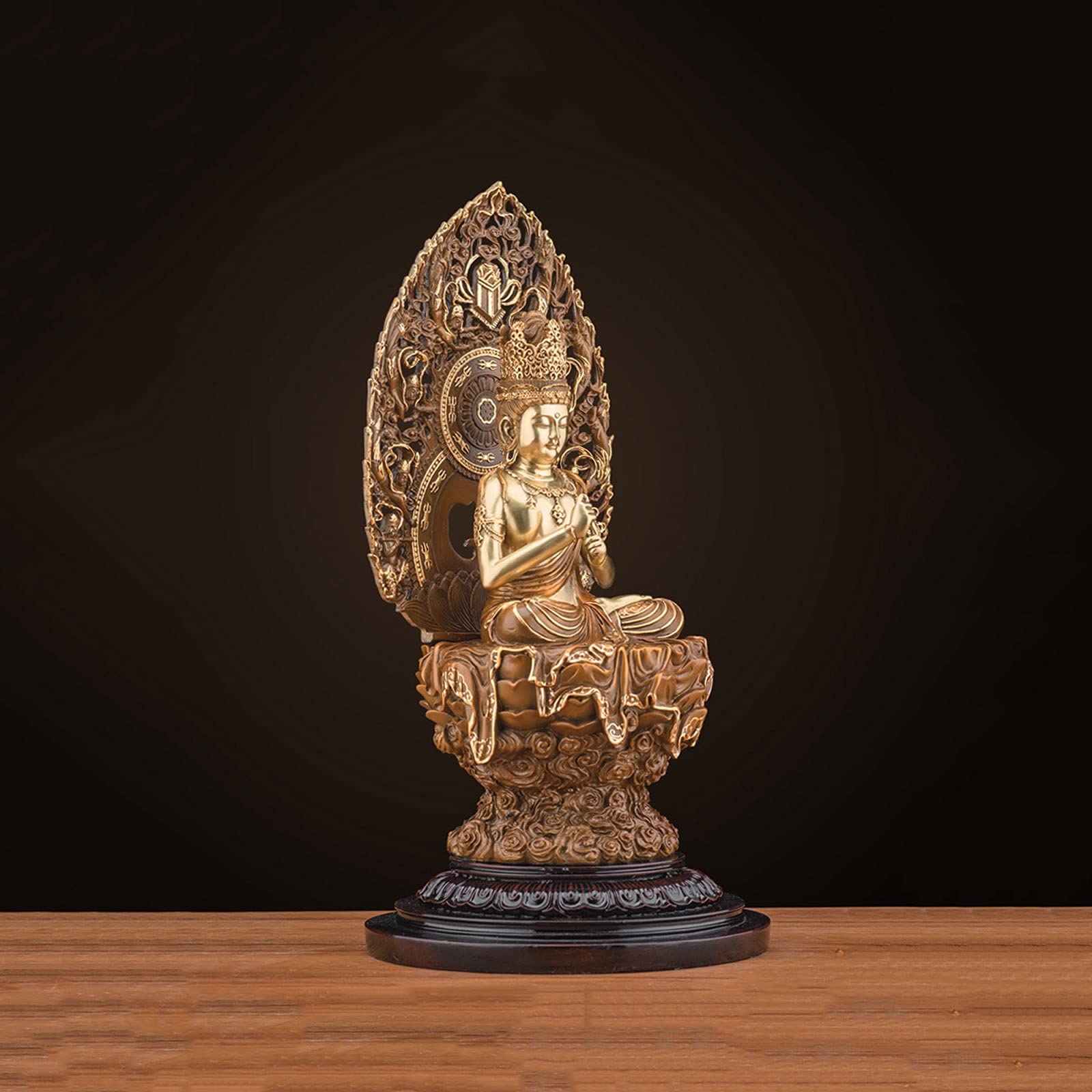 Meditating Brass Buddha Statue - Zen Buddha Figurine for Home & Garden Decor - Indoor Outdoor Spiritual Sculpture - Perfect for Meditation Spaces, Yoga Rooms & Peaceful Home Decor