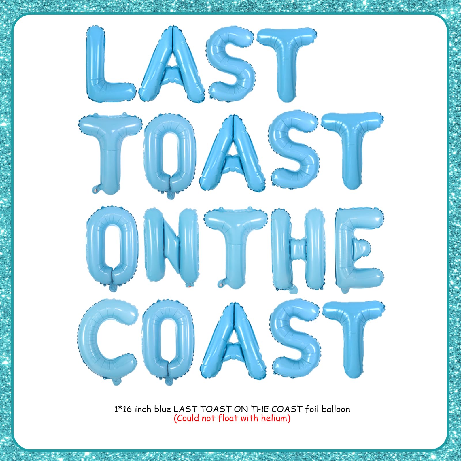 Coastal Bachelorette Party Decorations - Nautical Last Toast on the Coast Banner & Light Blue Balloons for Beach Bridal Shower, Engagement & Wedding | Perfect for Ocean-Themed Celebrations & Coastal-Inspired Events