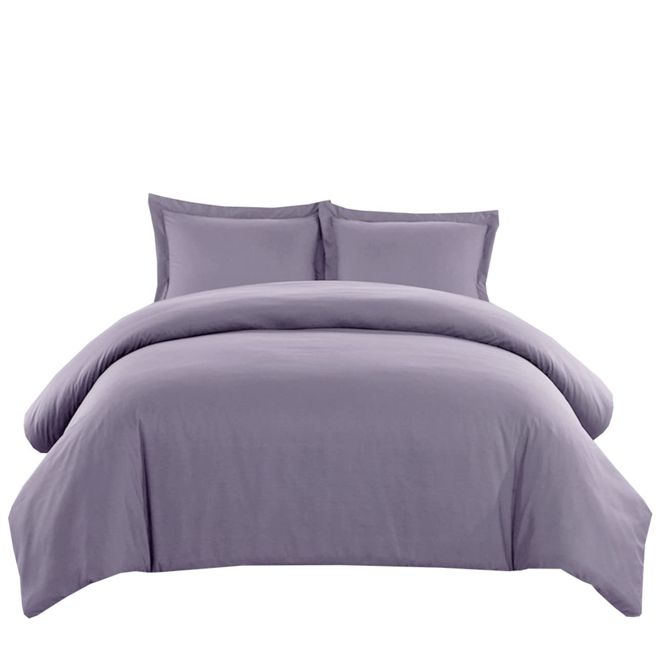 Royal Hotel Luxury 500 Thread Count 100% Cotton King Size Duvet Cover Set - 3 Piece Soft & Breathable Bedding with Button Closure (Lilac) - Perfect for Master Bedroom, Guest Room & Vacation Homes