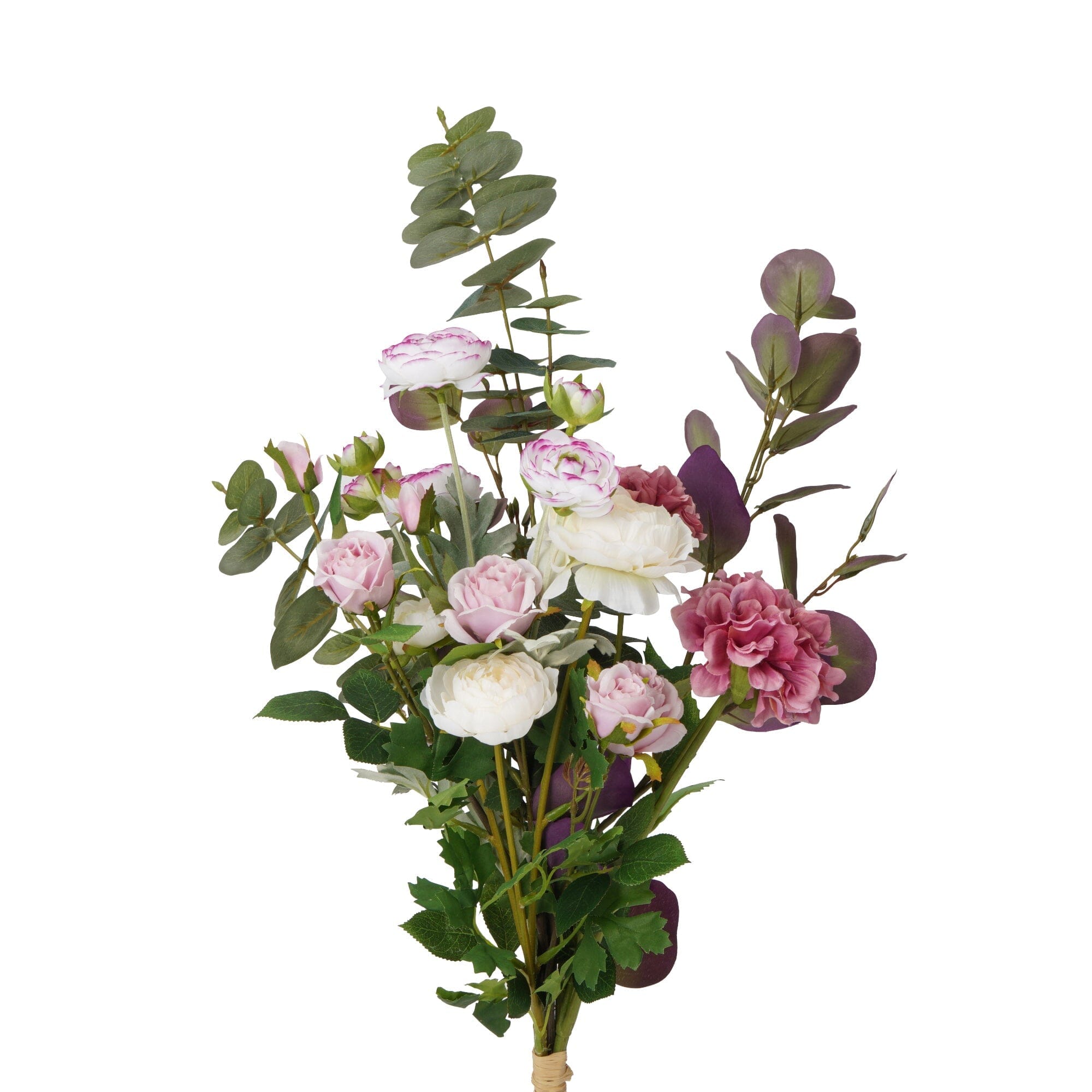 Pink Rose and Eucalyptus Bouquet - Fresh Floral Arrangement for Weddings, Home Decor & Romantic Gifts