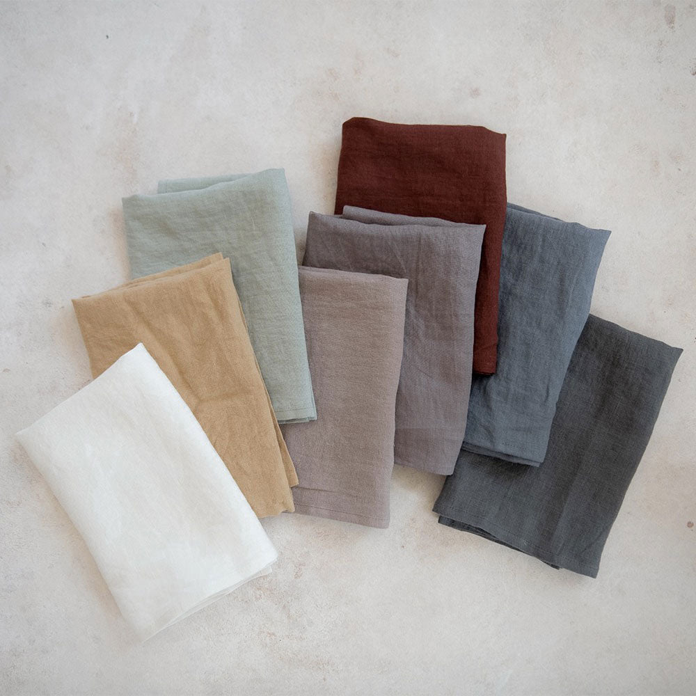 Premium Stevie Linen Napkin Set - 100% Organic Cotton Dinner Napkins (Set of 4/6/8) - Elegant Table Linens for Fine Dining, Wedding Reception & Holiday Decor