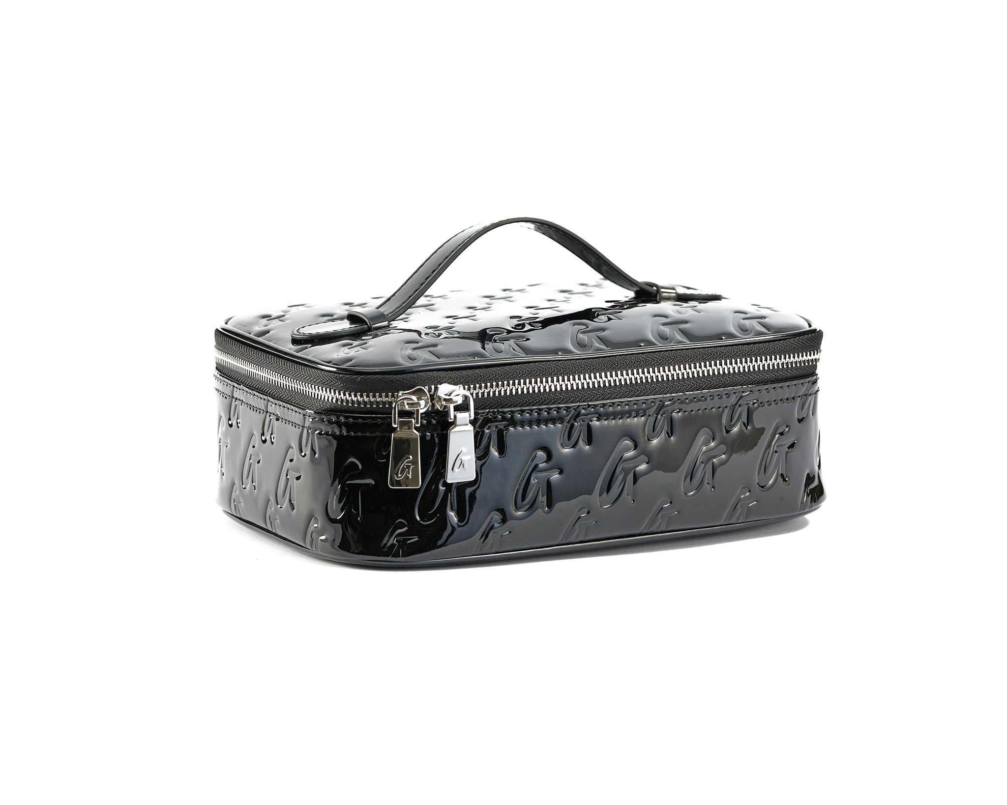 MEDIUM MONOGRAM TOILETRY BAG - MIRROR BLACK | Travel Cosmetic Organizer for Women & Men | Perfect for Gym, Vacation & Business Trips