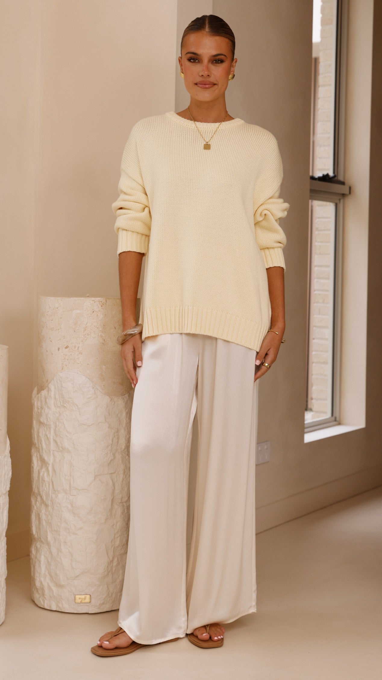 Dara Knitted Sweater Women's Butter Yellow Casual Pullover - Perfect for Fall Outfits, Office Wear & Cozy Weekends